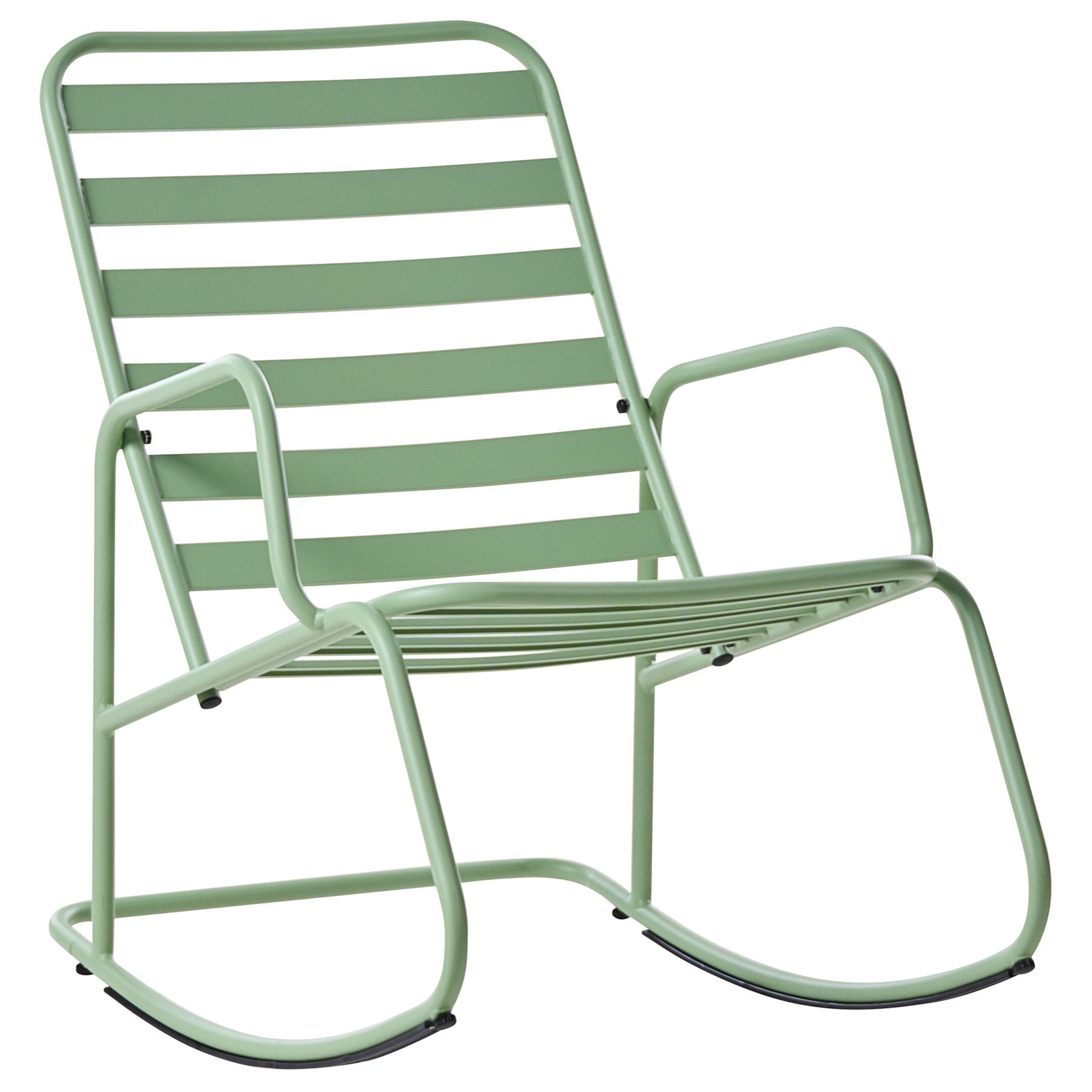 KASTELLE Metal Garden Rocking Chair - Green - Gemini Interiors