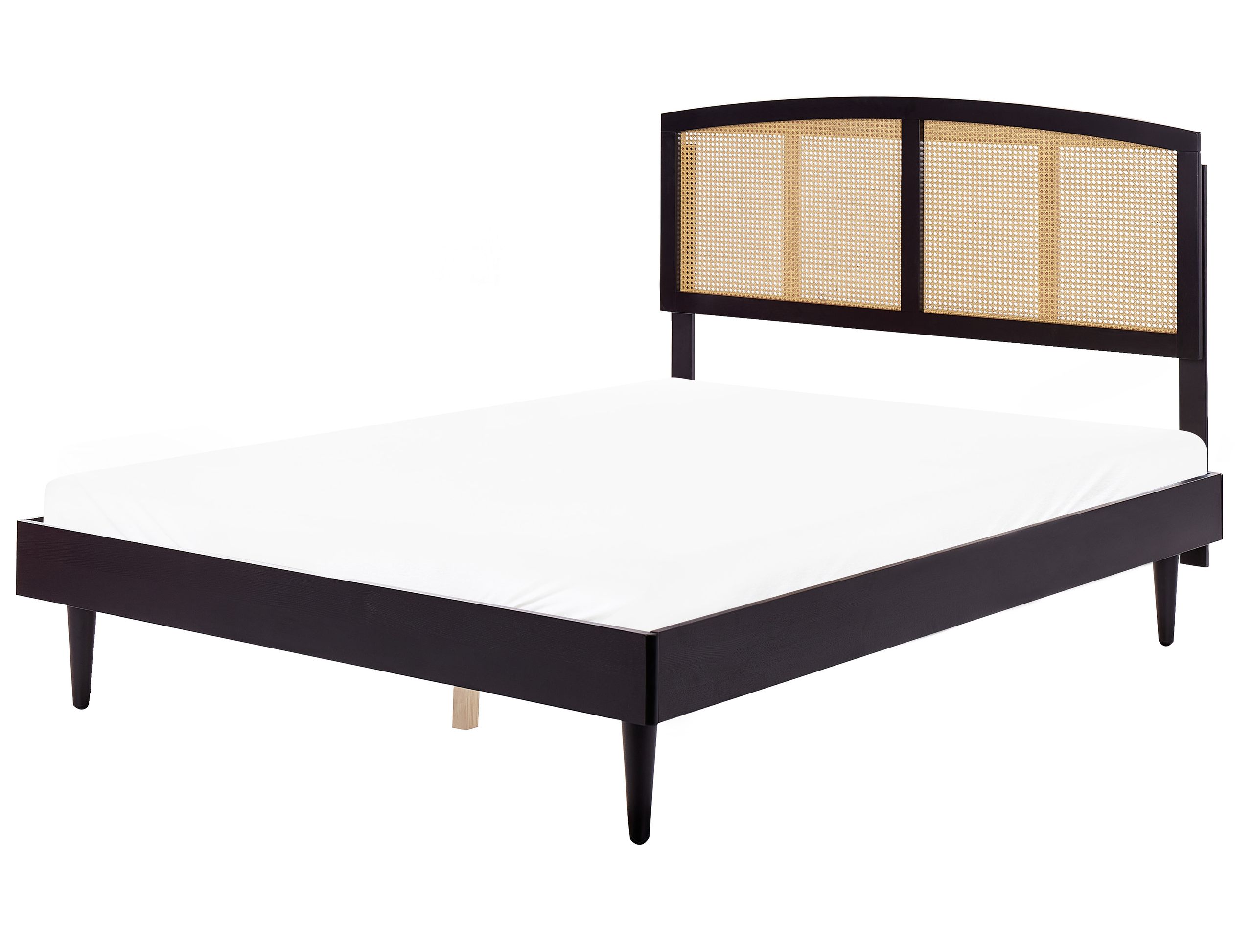 JARWI Bedframe Rattan 160 x 200cm EU Kingsize Bed Black - Gemini Interiors