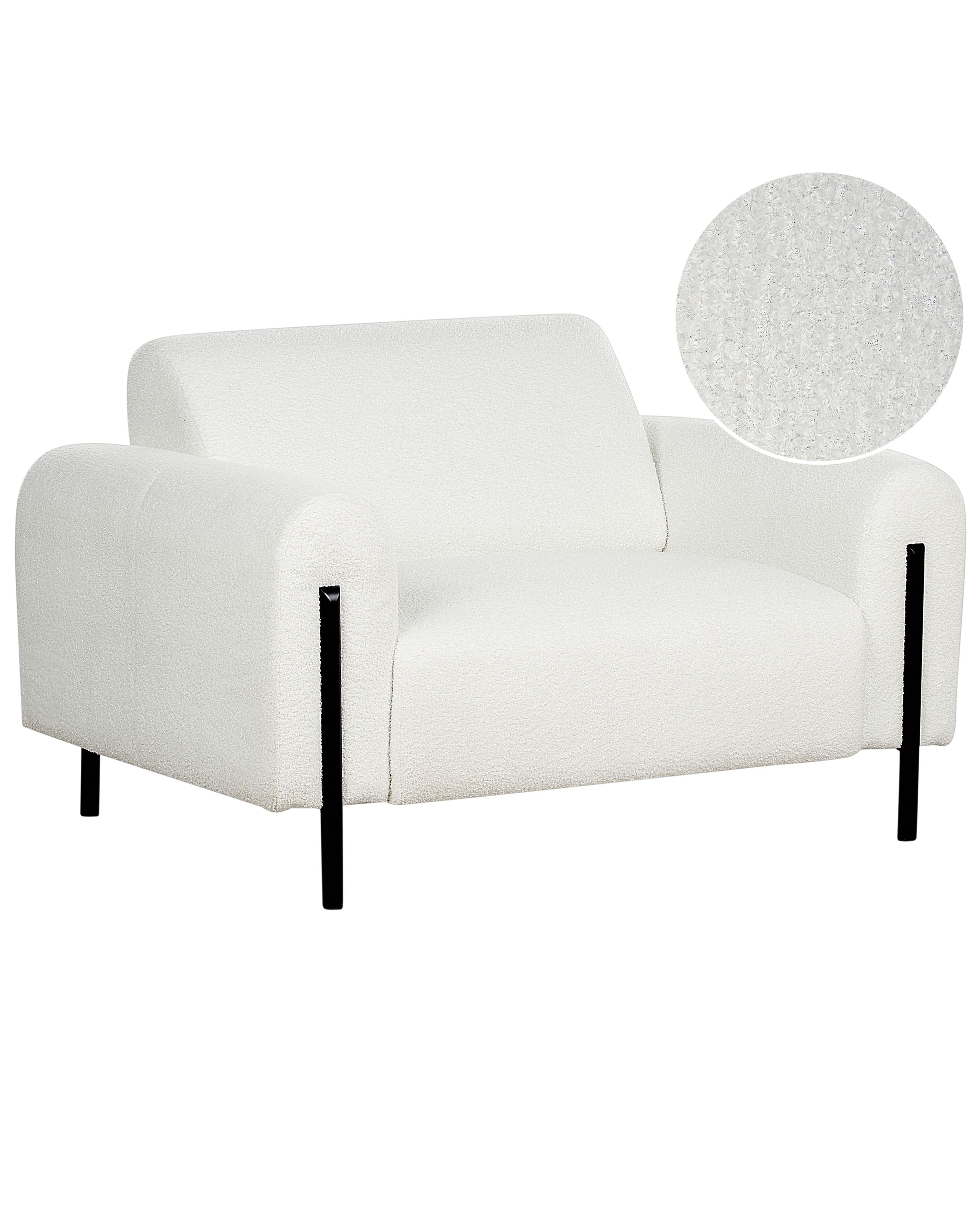 Armchair ASKIM Boucle White - Gemini Interiors