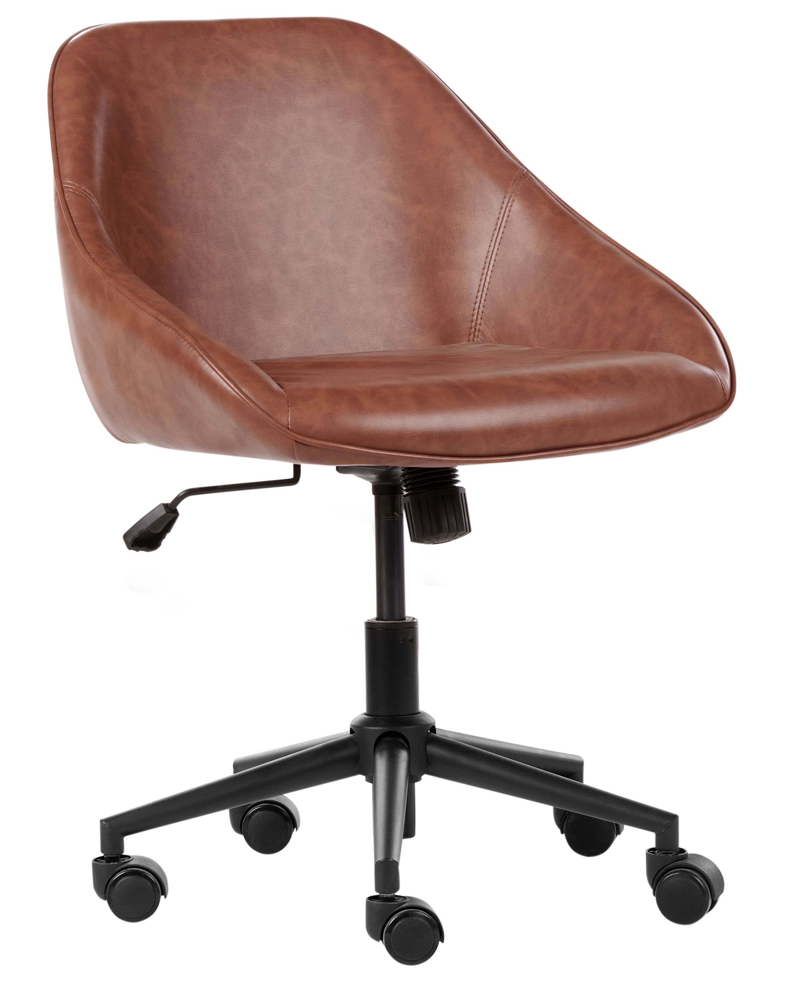 Faux Leather Office Chair Brown BARDSDALE - Gemini Interiors