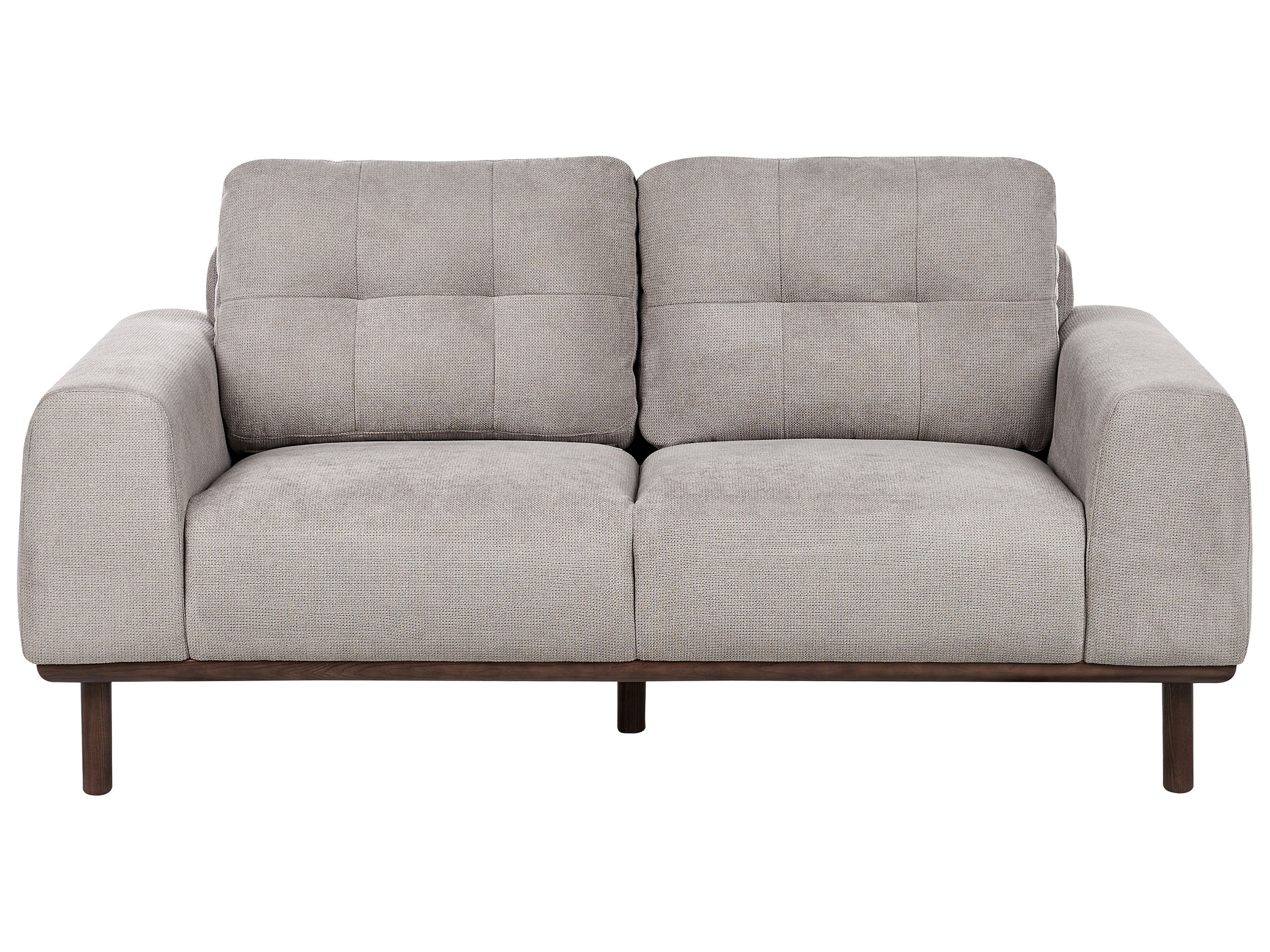 2 Seater Fabric Sofa Light Grey LAURILA - Gemini Interiors