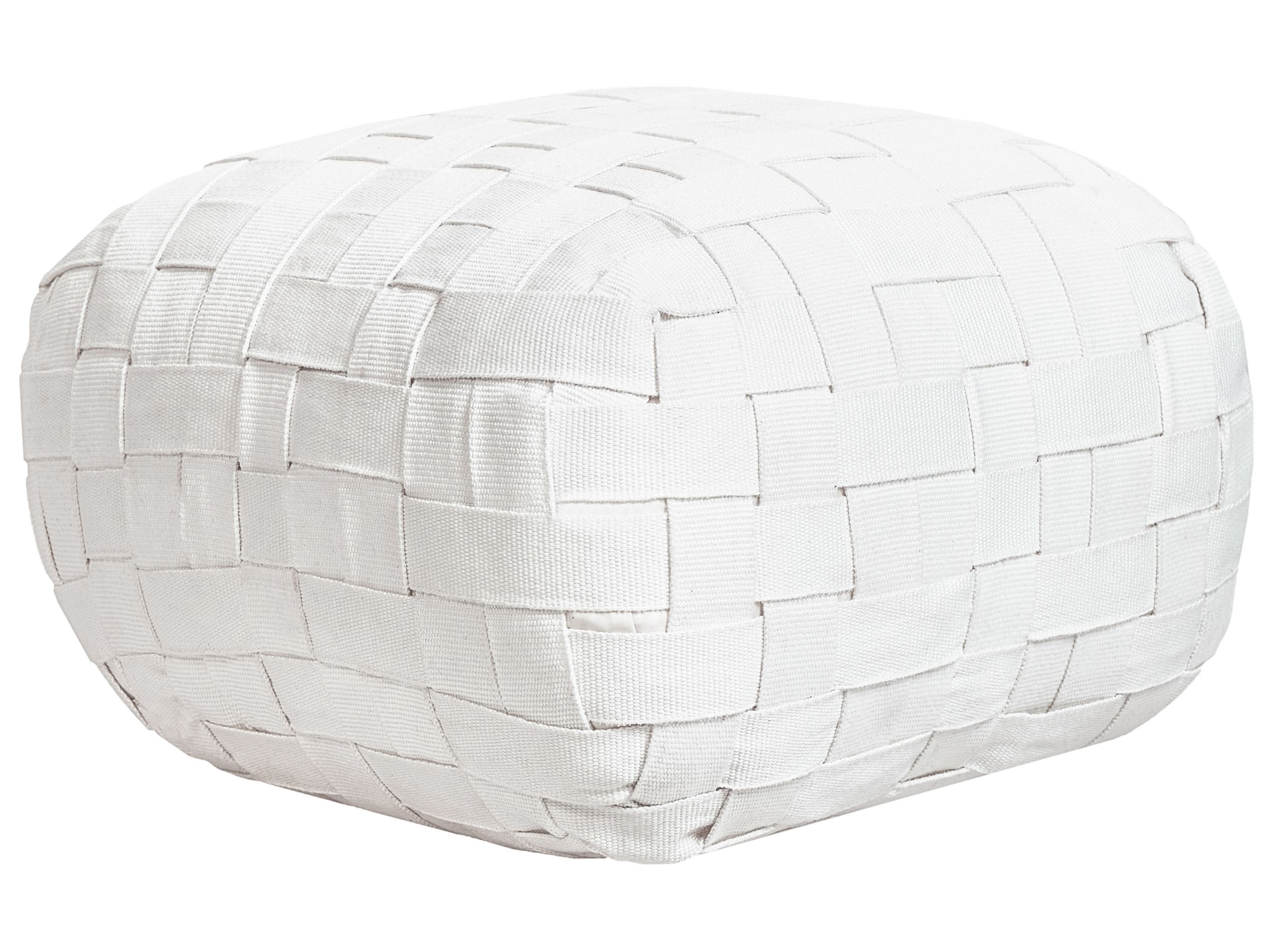 Outdoor Woven Pouffe Off-White BODLA - Gemini Interiors