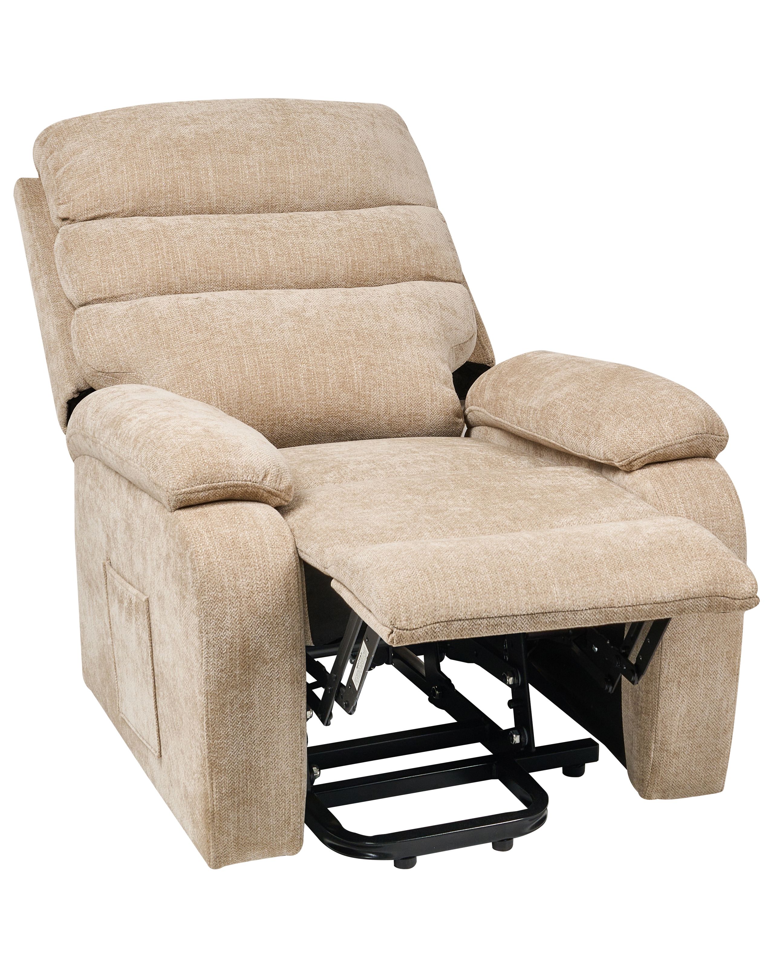 Electric Recliner Chair RISE Fabric Beige - Gemini Interiors