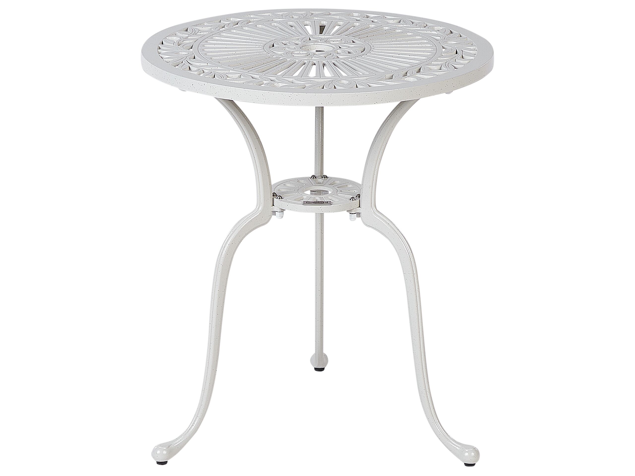 Metal Garden Bistro Table Diameter 61 cm White DASCIO - Gemini Interiors