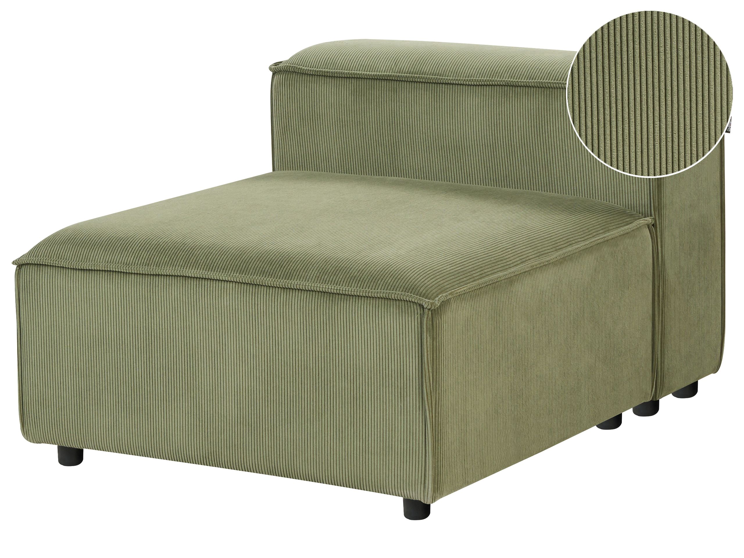 Jumbo Cord 1-Seat Section Green ARDAL - Gemini Interiors