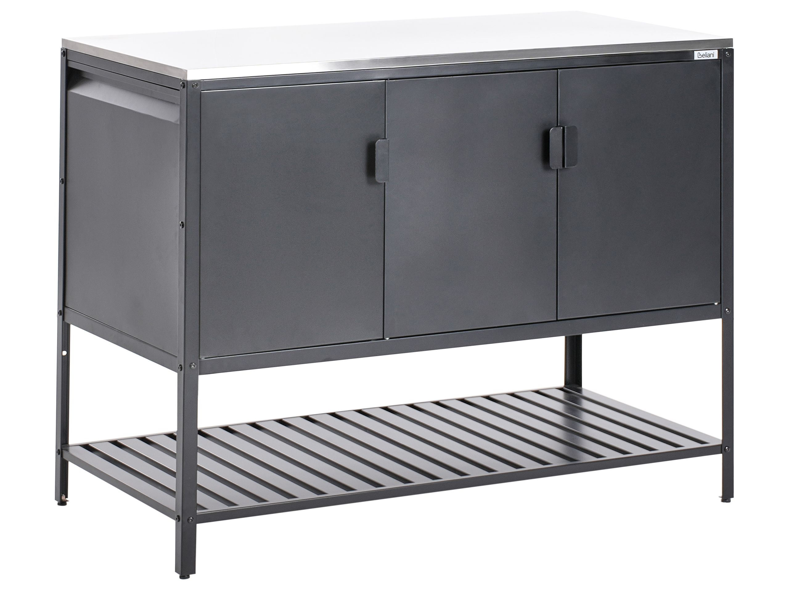 MAENAZ Outdoor Kitchen Cabinet Metal Black - Gemini Interiors