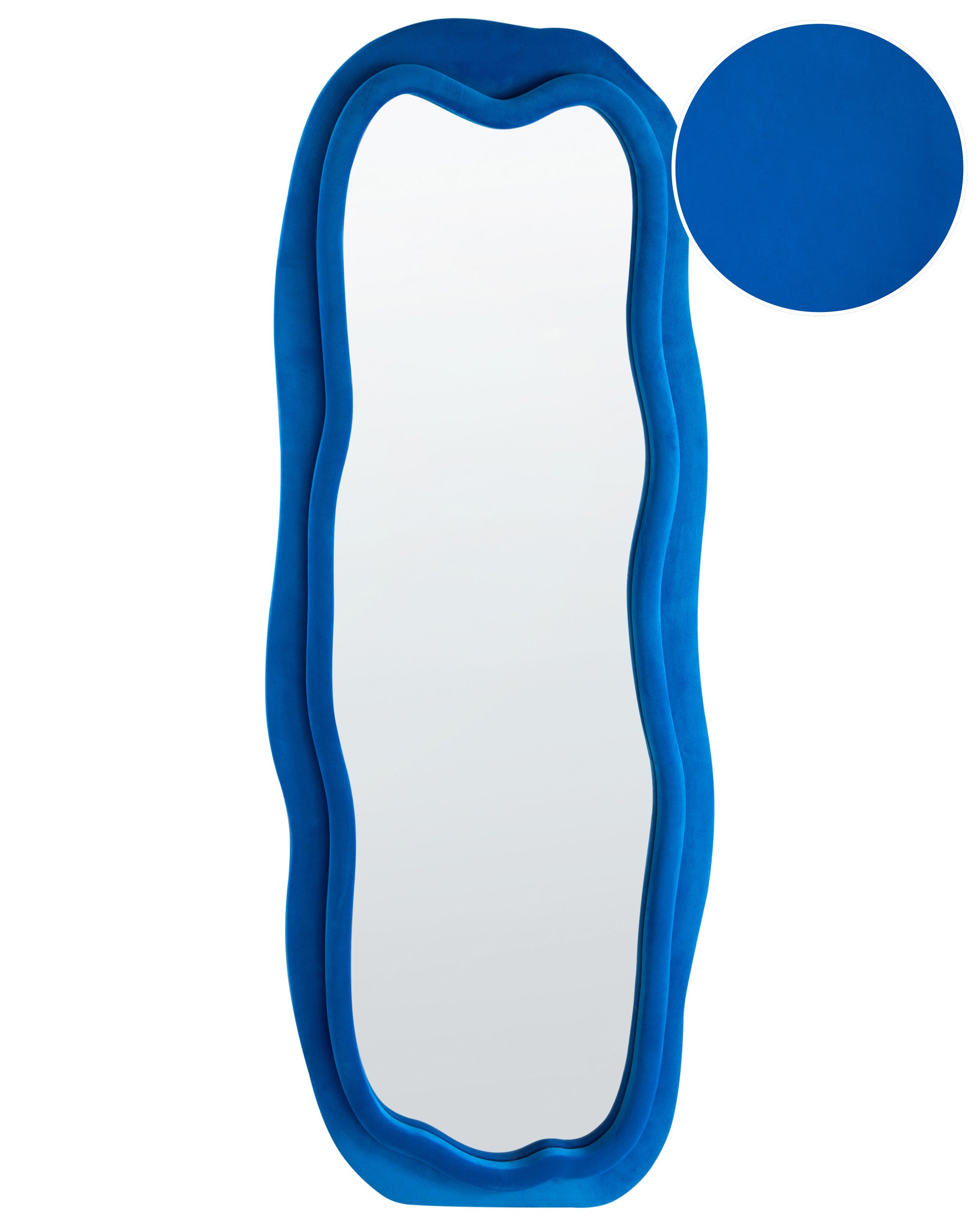 BERCOMBE Wall Mirror Velvet - Blue - Gemini Interiors
