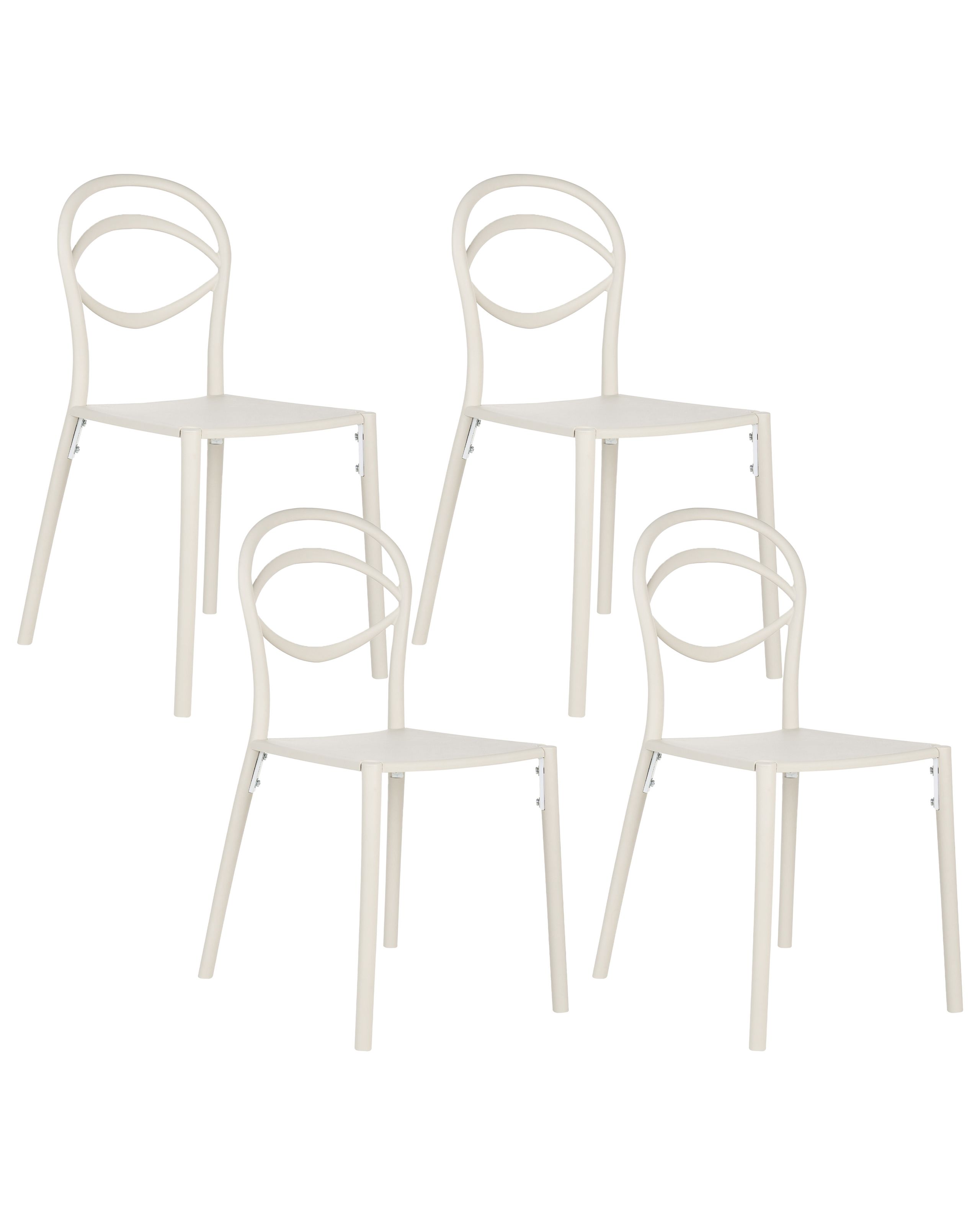 DEVENHURST Set of 4 Garden Chairs - White - Gemini Interiors