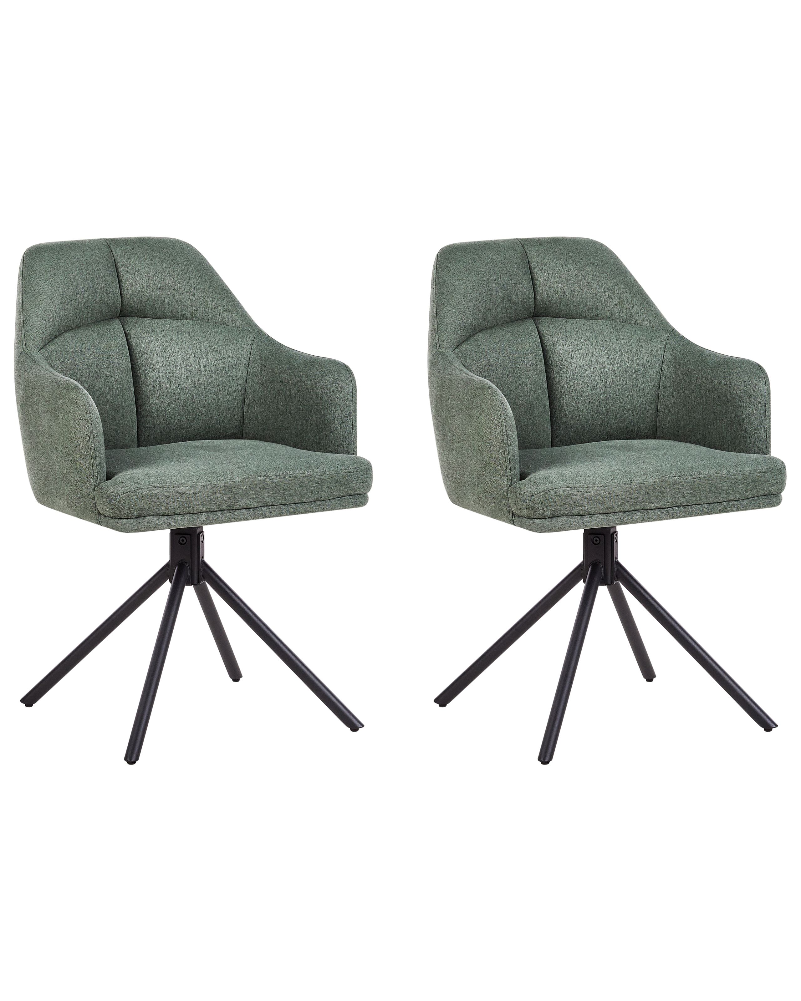 Set of 2 Dining Chairs Swivel MIRA Green - Gemini Interiors