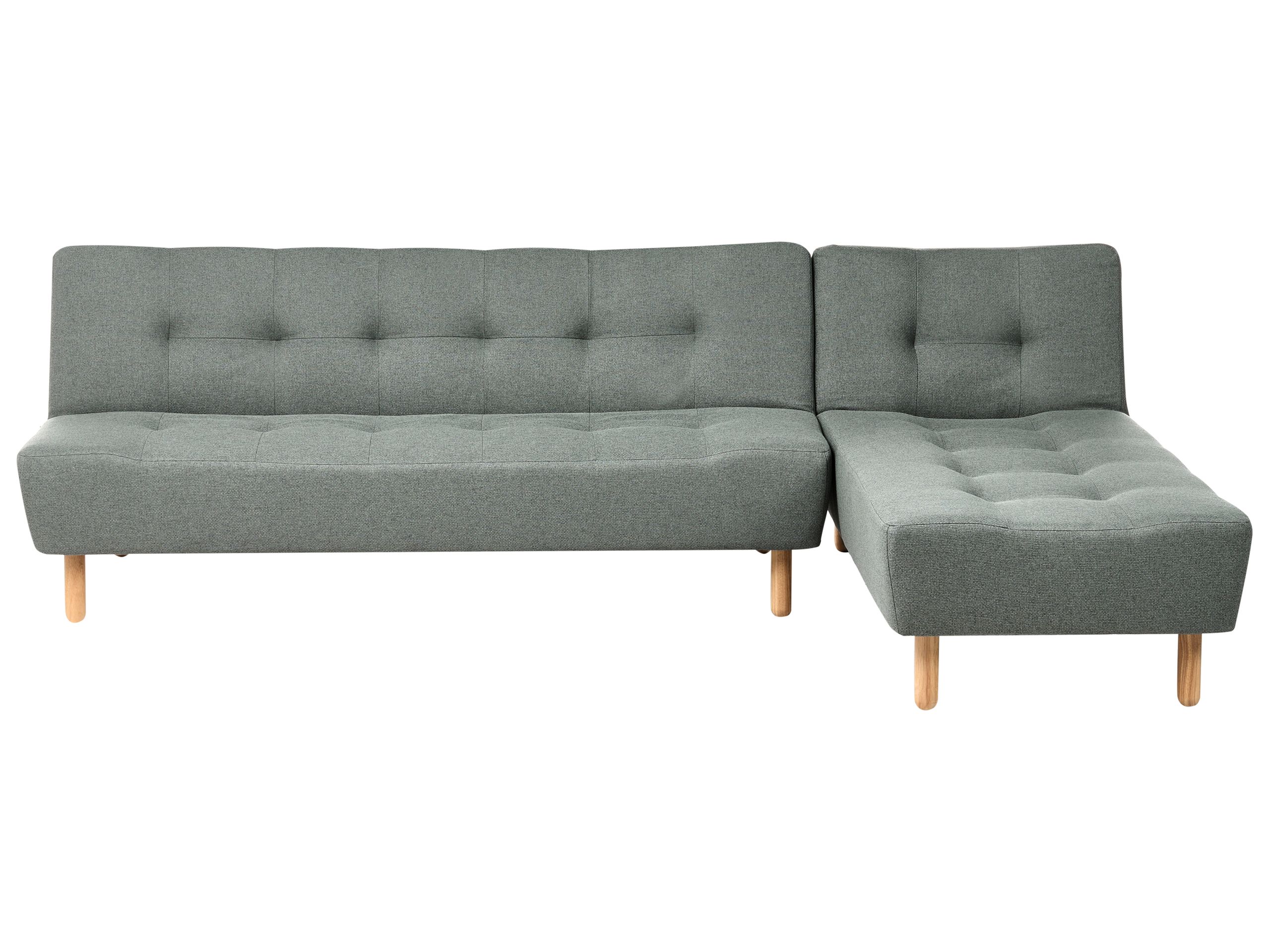 ANSTEL Fabric 4 Seater L Shaped Corner Sofa Bed - Green, Right Hand Facing - Gemini Interiors