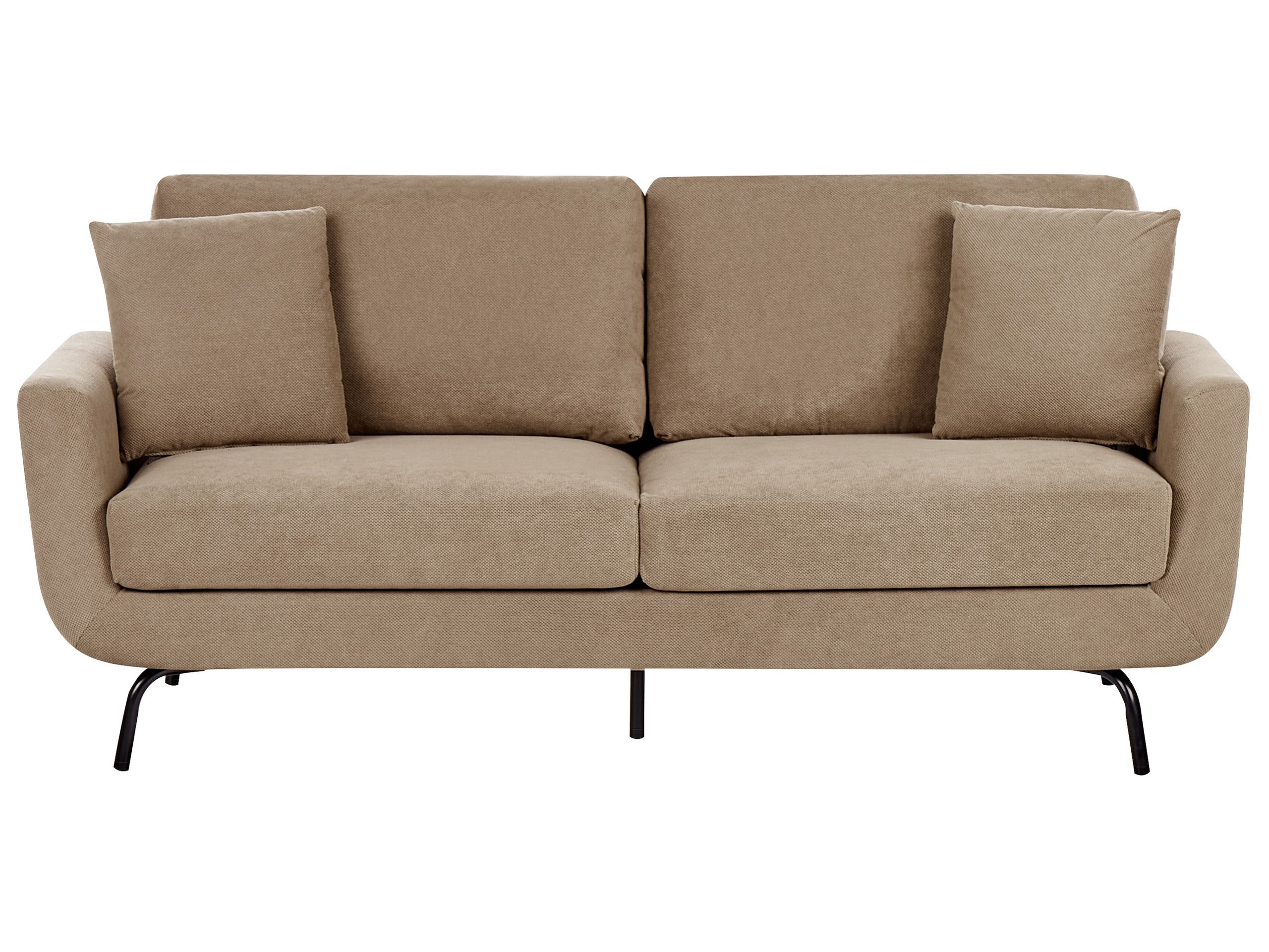 3 Seater Fabric Sofa Light Brown VESALA - Gemini Interiors