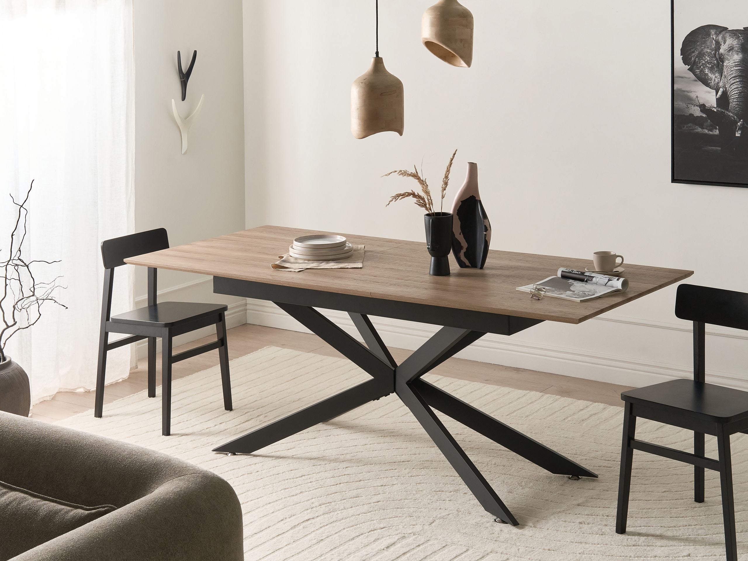 ERLAVON Dining Table - Light Oak - Gemini Interiors