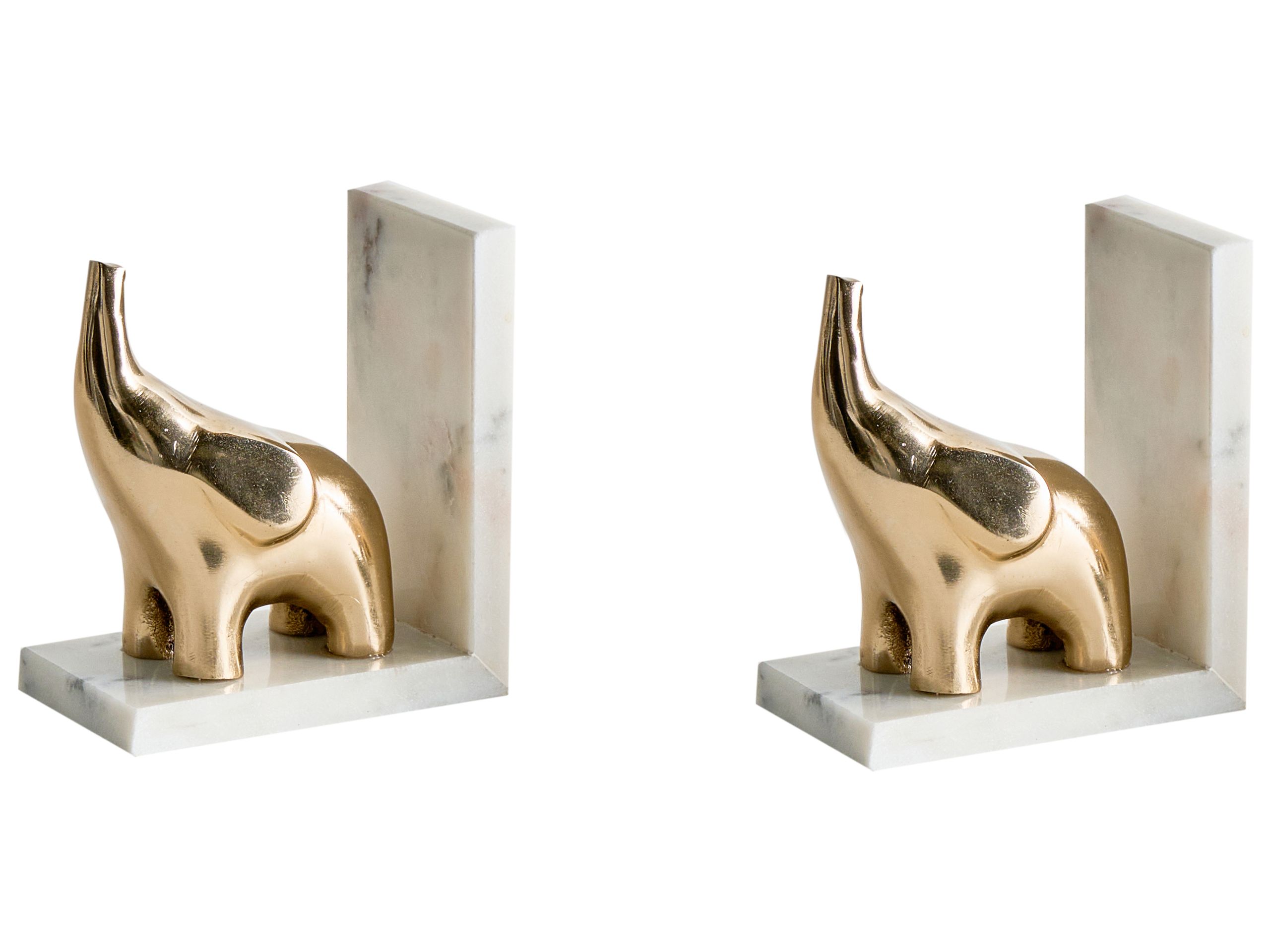 GAINSMERE Marble Bookends Set - Gold - Gemini Interiors