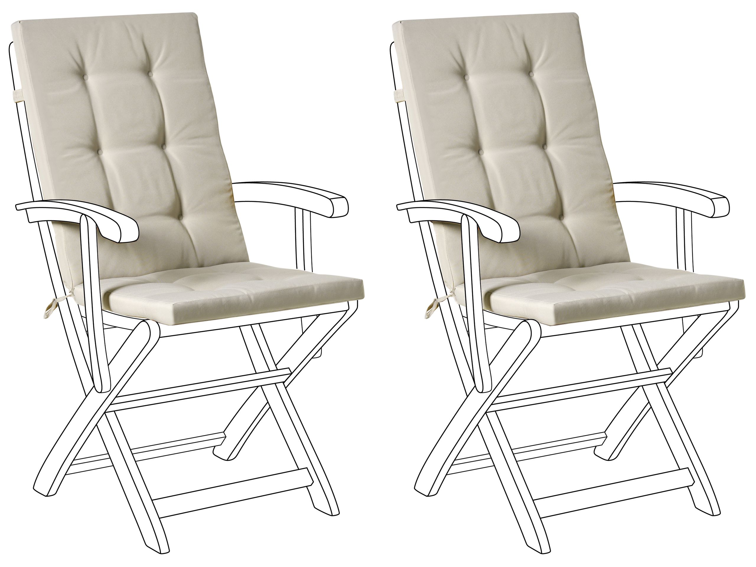 APLOR Set of 2 Garden Back Seat Cushions - Taupe - Gemini Interiors