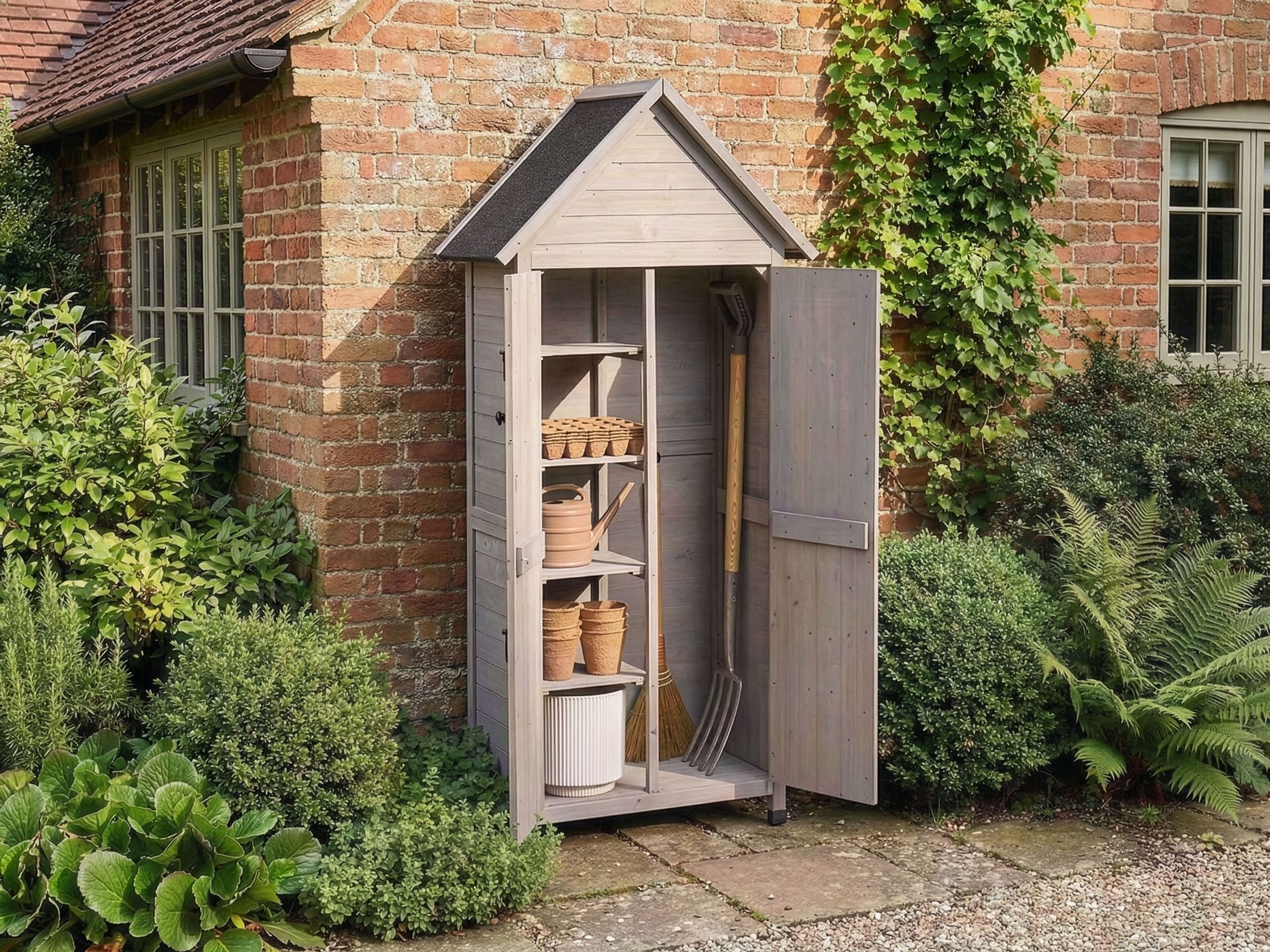 GALERO Garden Tool Shed - Grey - Gemini Interiors