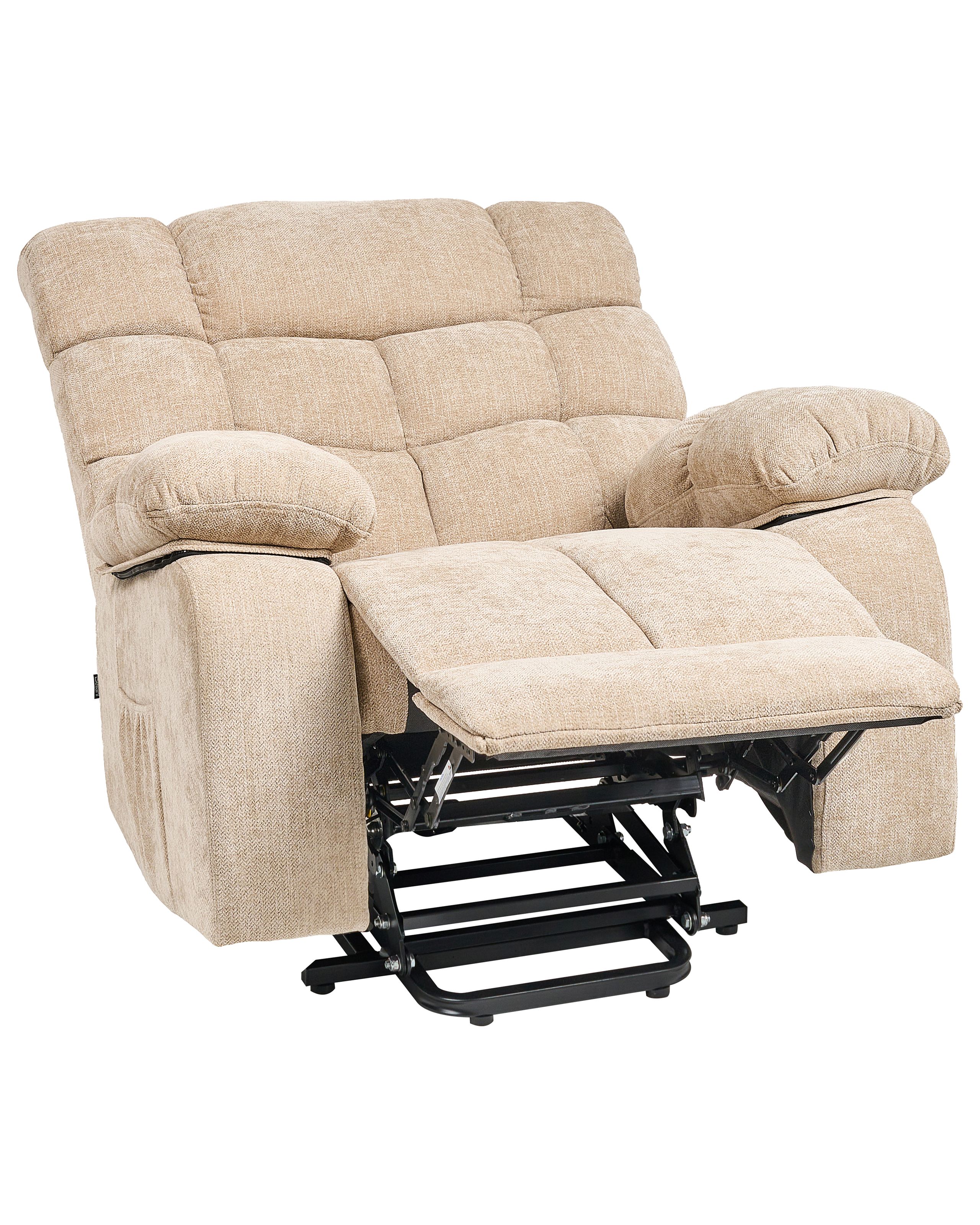 Electric Recliner Chair ARES Fabric Beige - Gemini Interiors