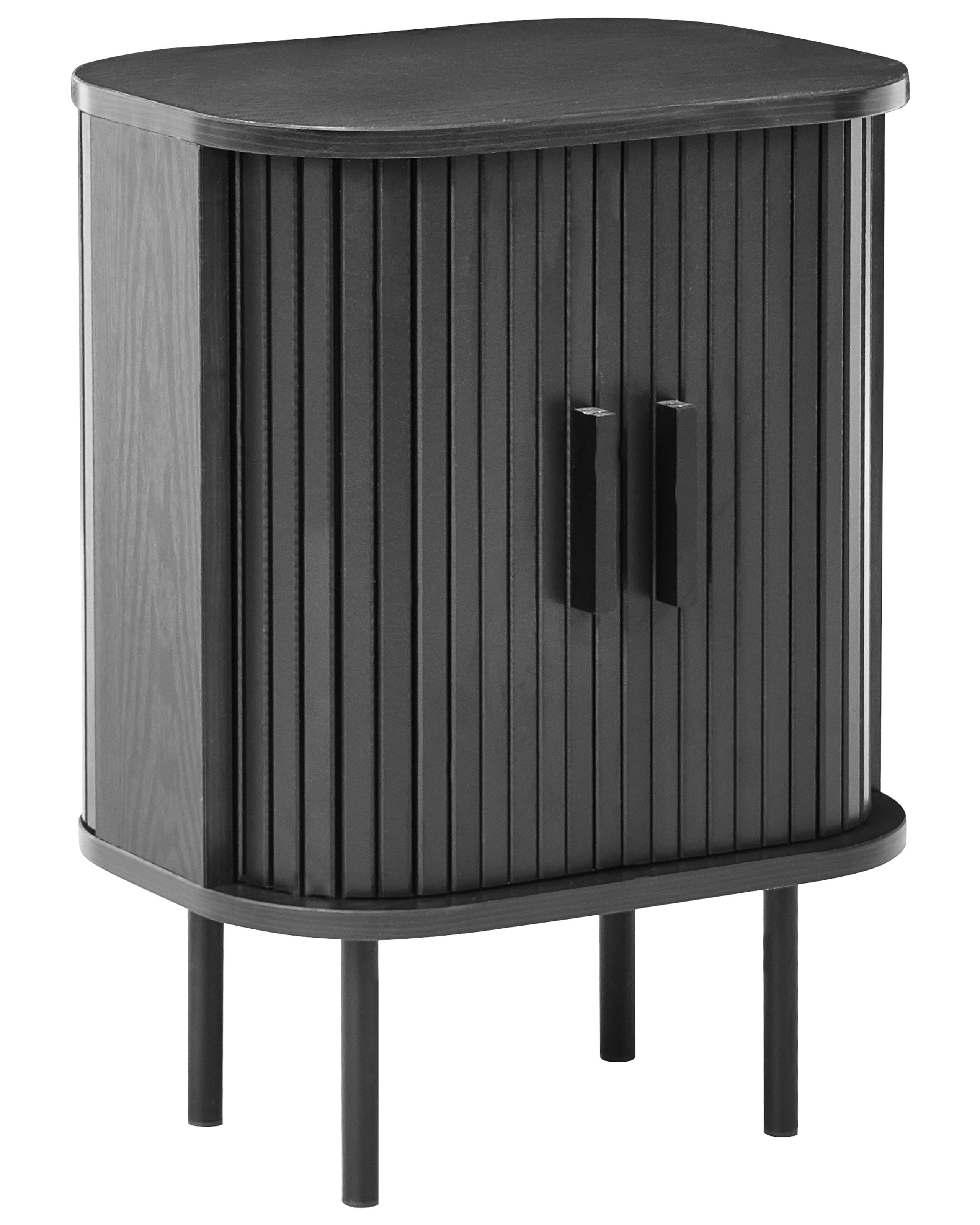 ASLIN Bedside Table - Black - Gemini Interiors