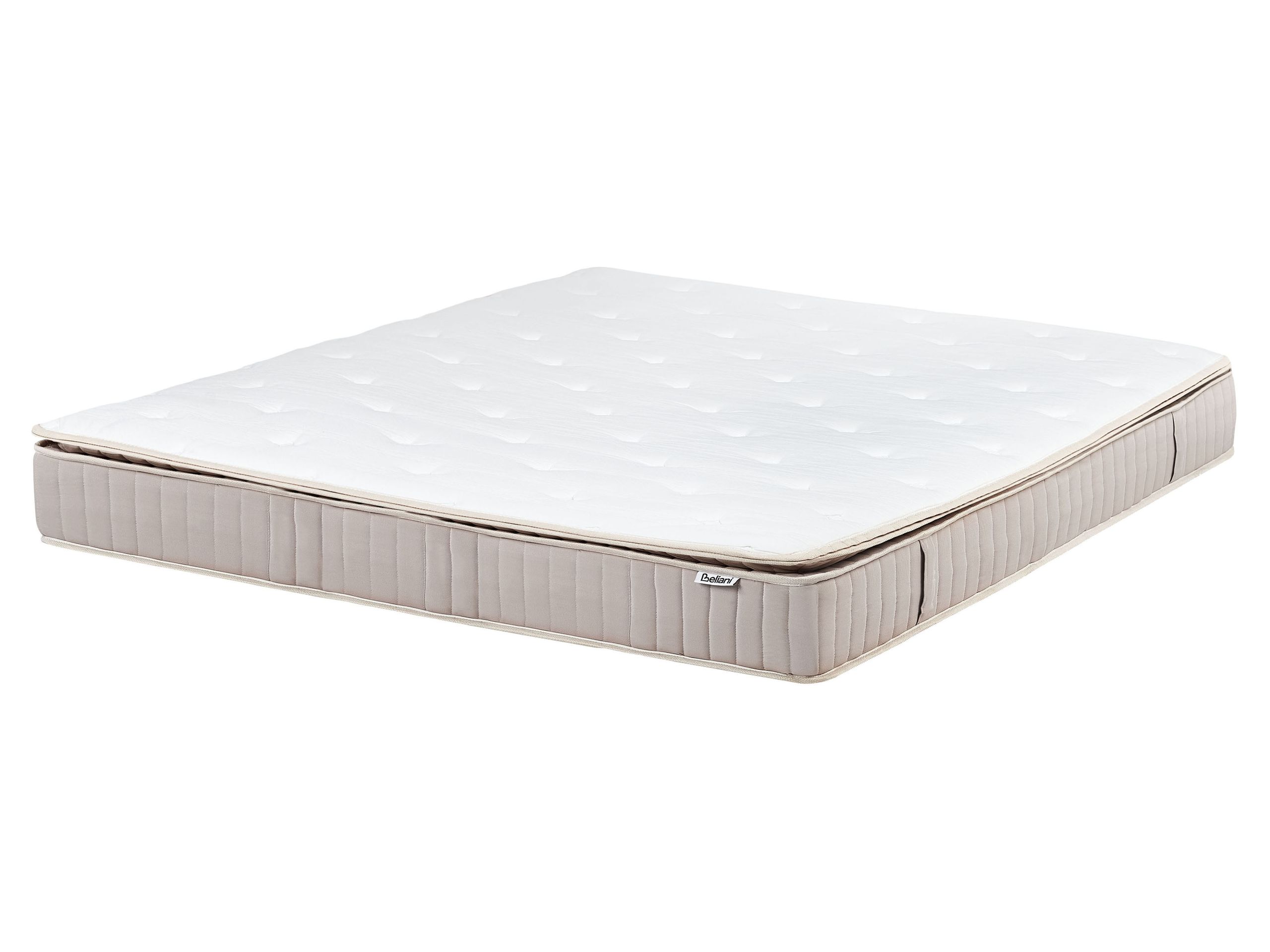 DELICE Latex Pocket Spring Mattress Medium 160 x 200cm EU Kingsize - White with Beige - Gemini Interiors
