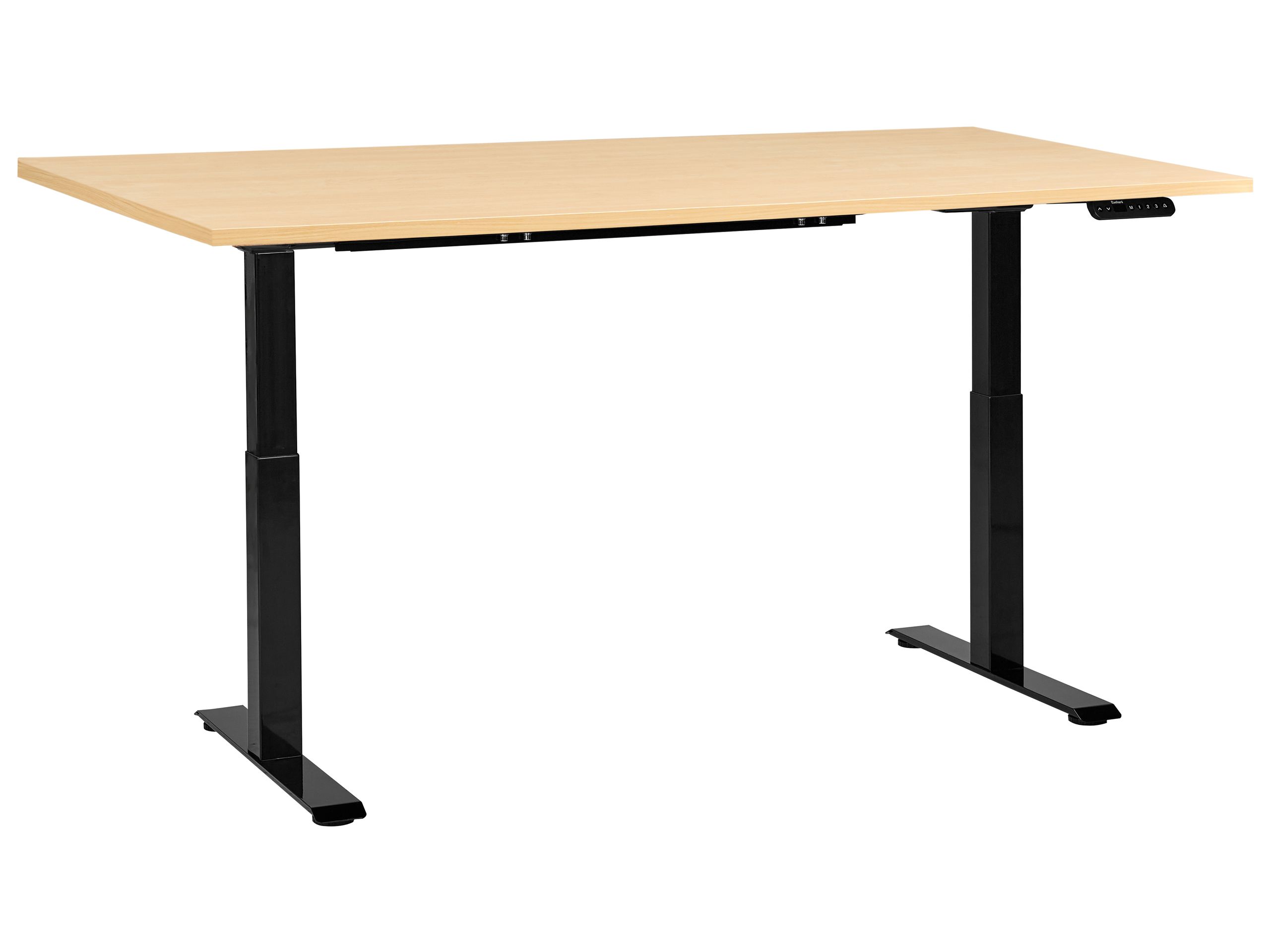 DESTIENS Electric Adjustable Standing Office Desk 160 cm - Black with Light Oak - Gemini Interiors