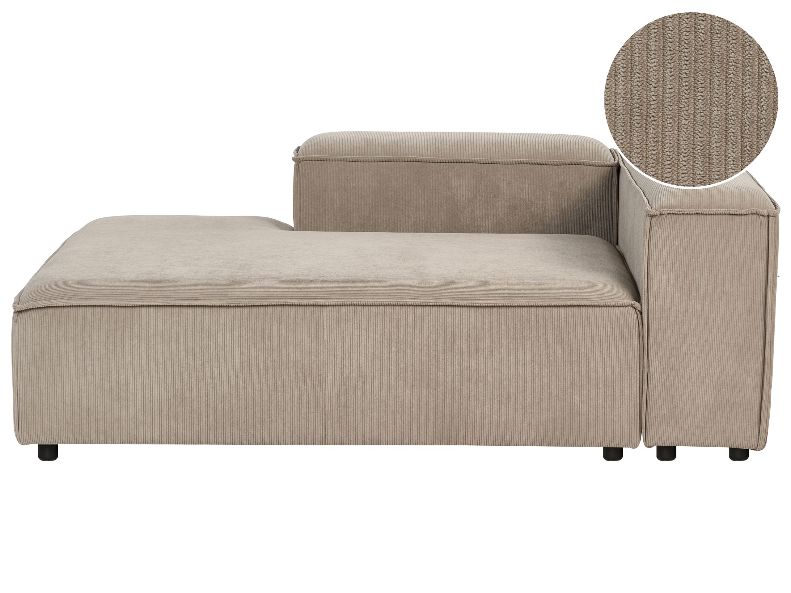 Right Hand Jumbo Cord Chaise Lounge Taupe ARDAL - Gemini Interiors