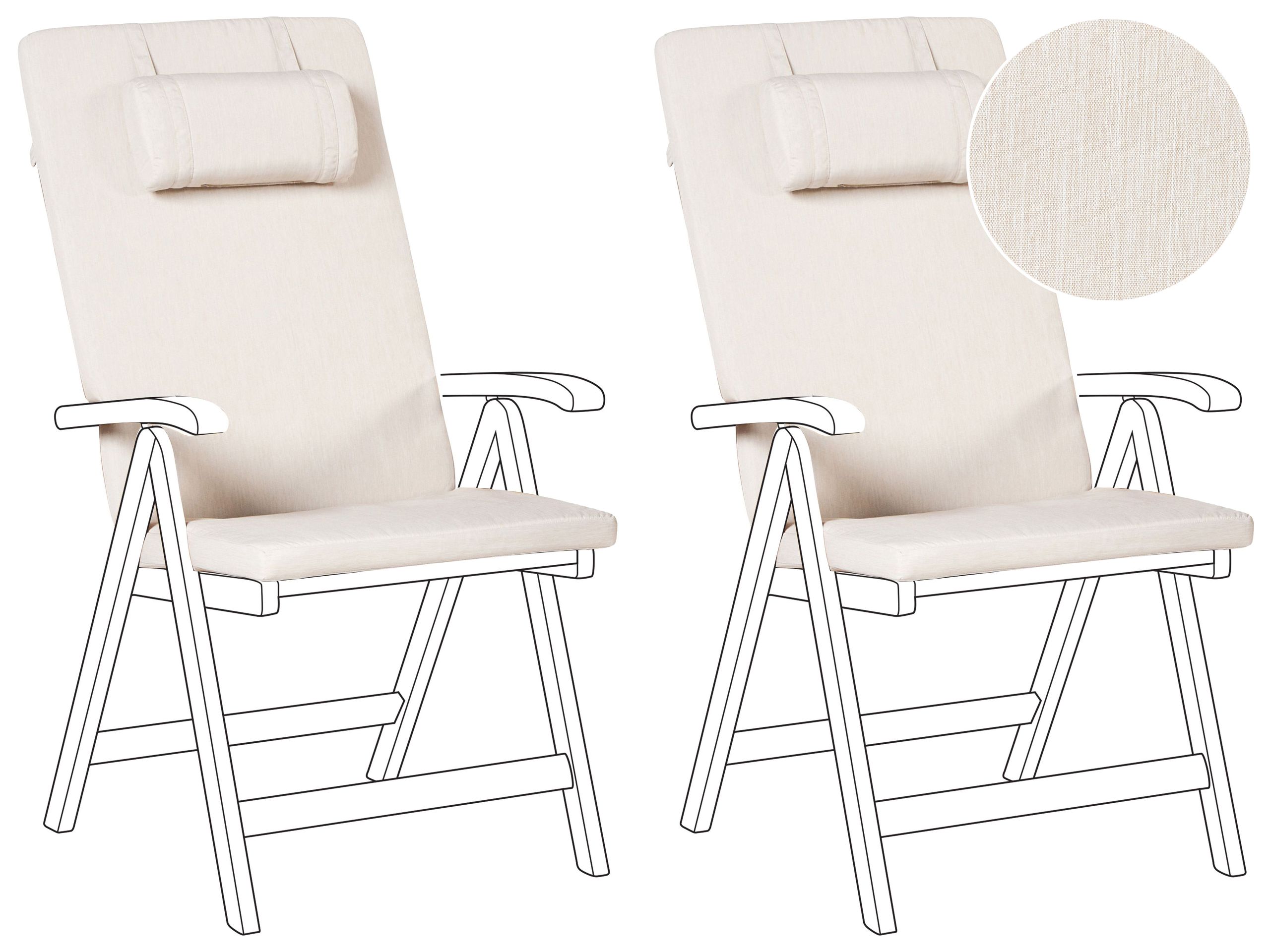 BREEZ Set of 2 Garden Back Seat Cushions - Light Beige - Gemini Interiors