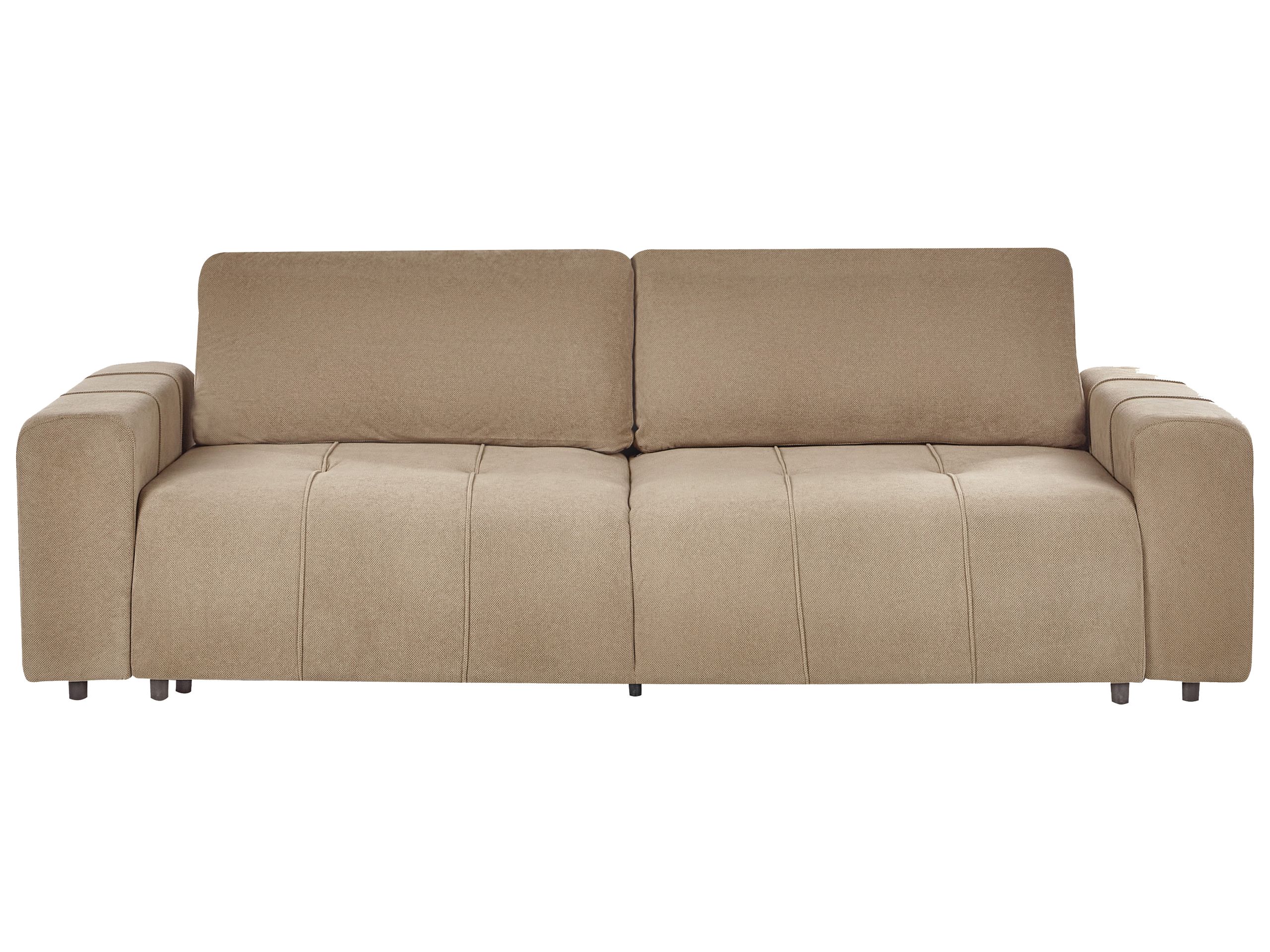 3 Seater Fabric Sofa Bed with Storage Brown INNVIK - Gemini Interiors