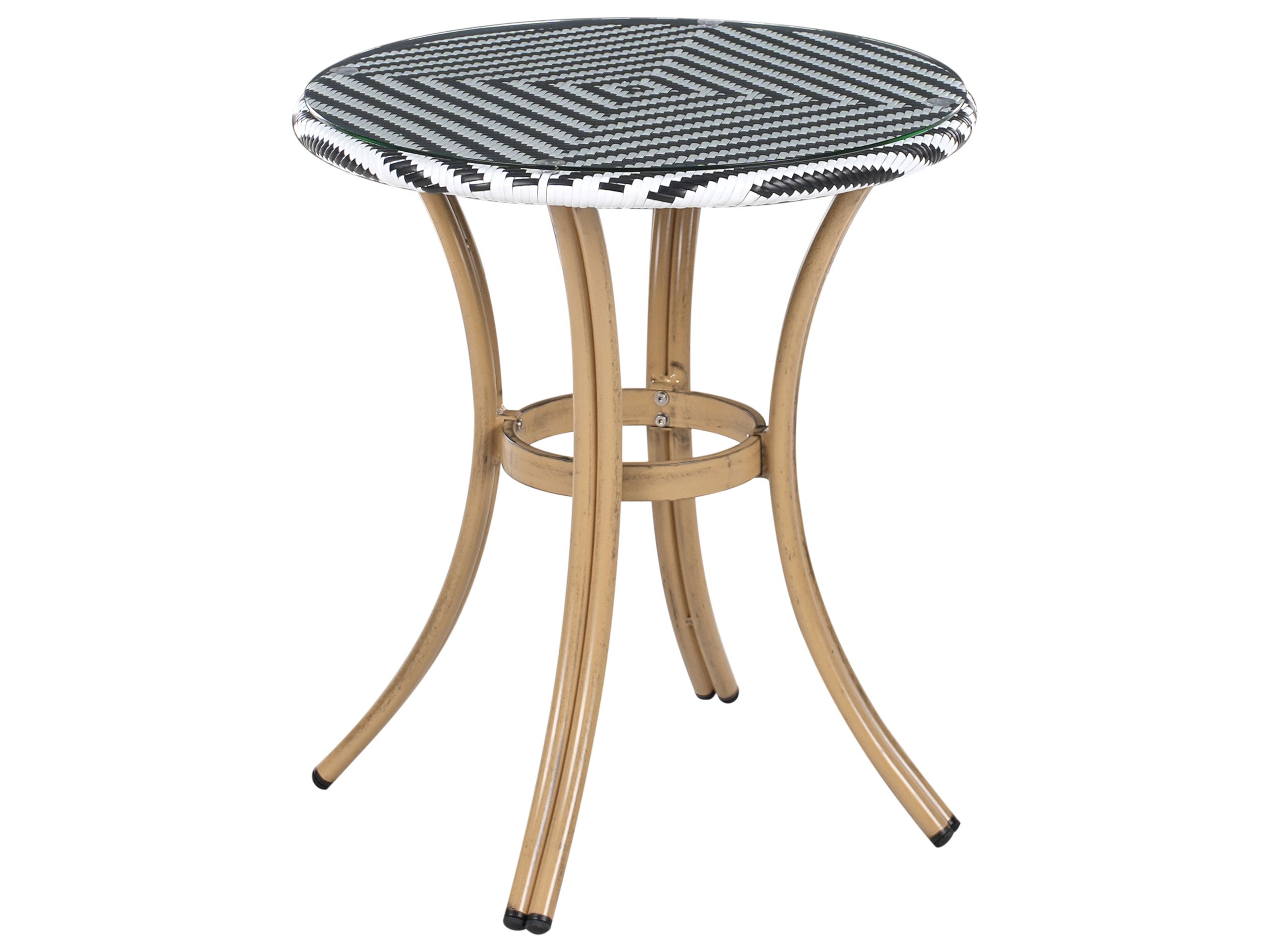 RAFALRO Glass Bistro Table - Black - Gemini Interiors