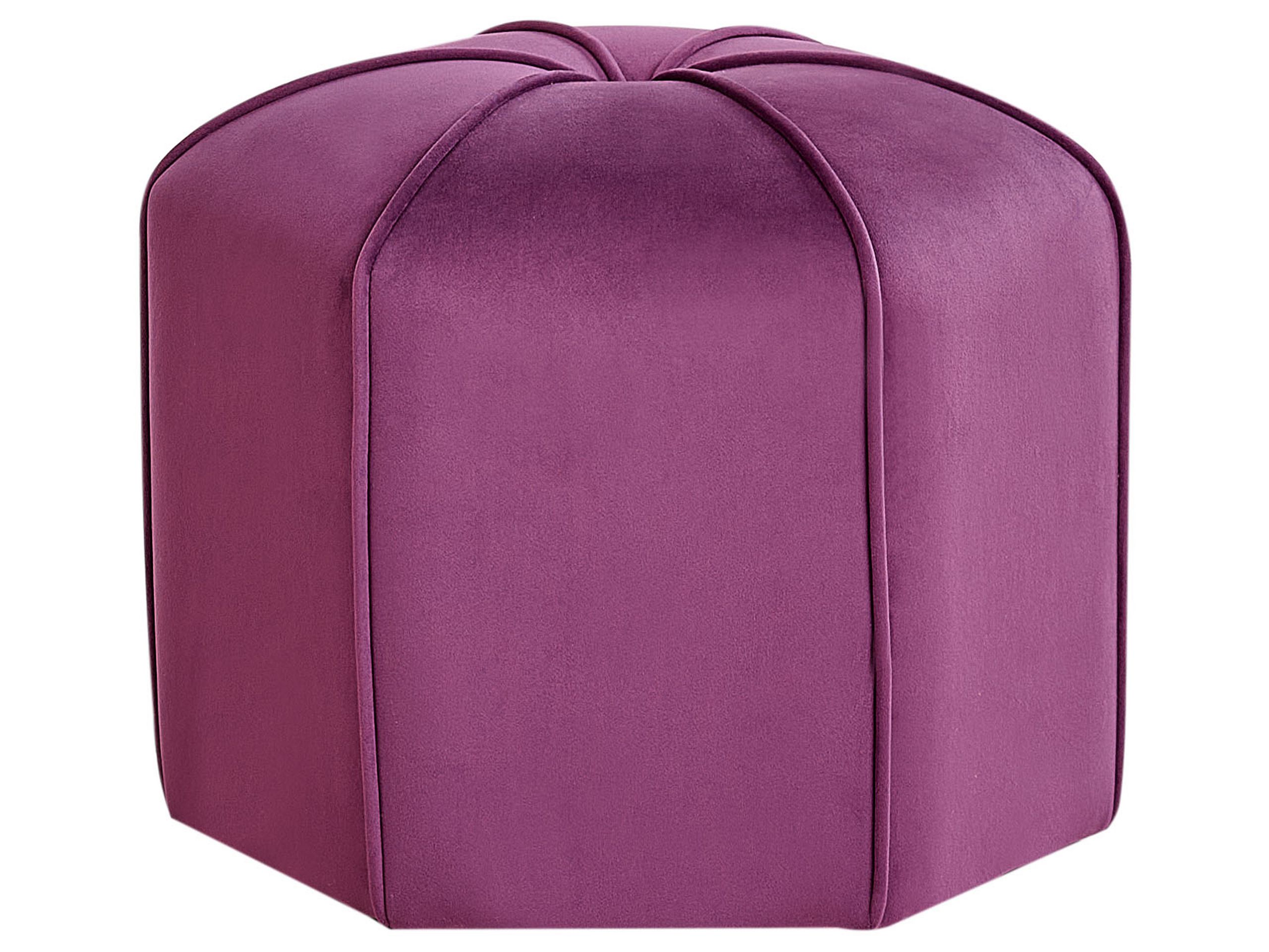 Velvet Pouffe Purple WISHEK - Gemini Interiors