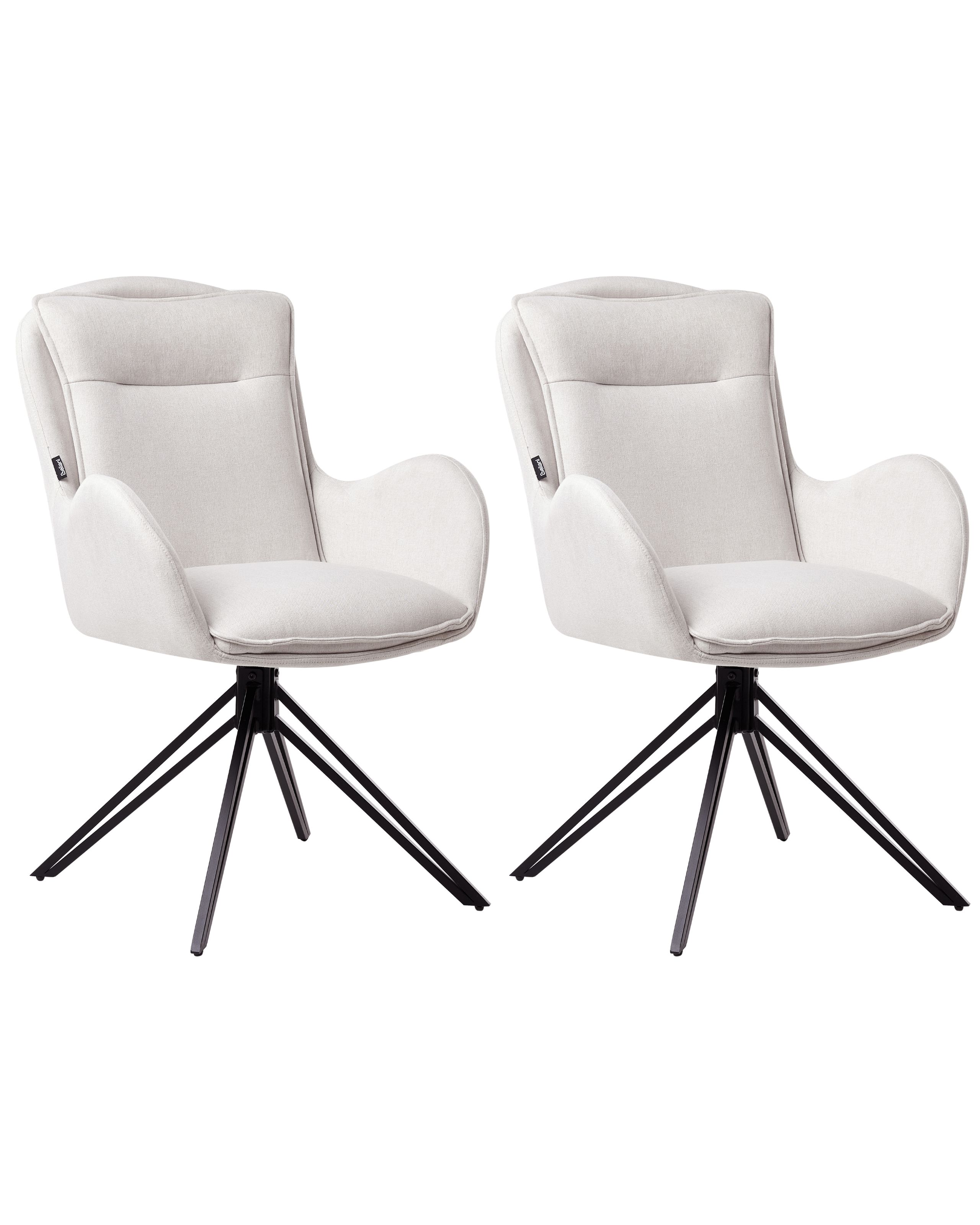 Set of 2 Dining Chairs Swivel AVELAR Light Beige - Gemini Interiors
