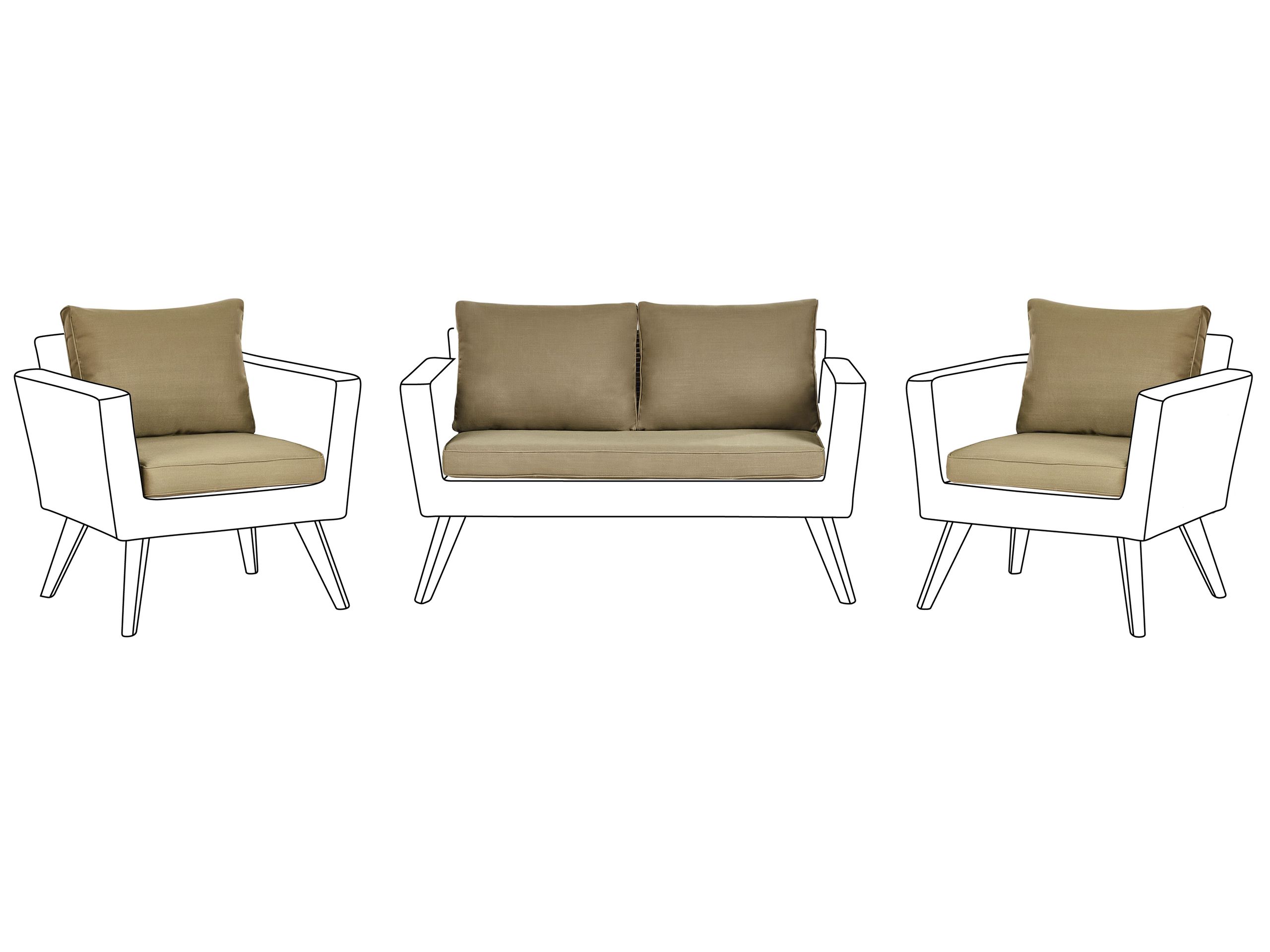 HUNSDEN Outdoor Cushion Cover Set of 7 - Olive Green - Gemini Interiors