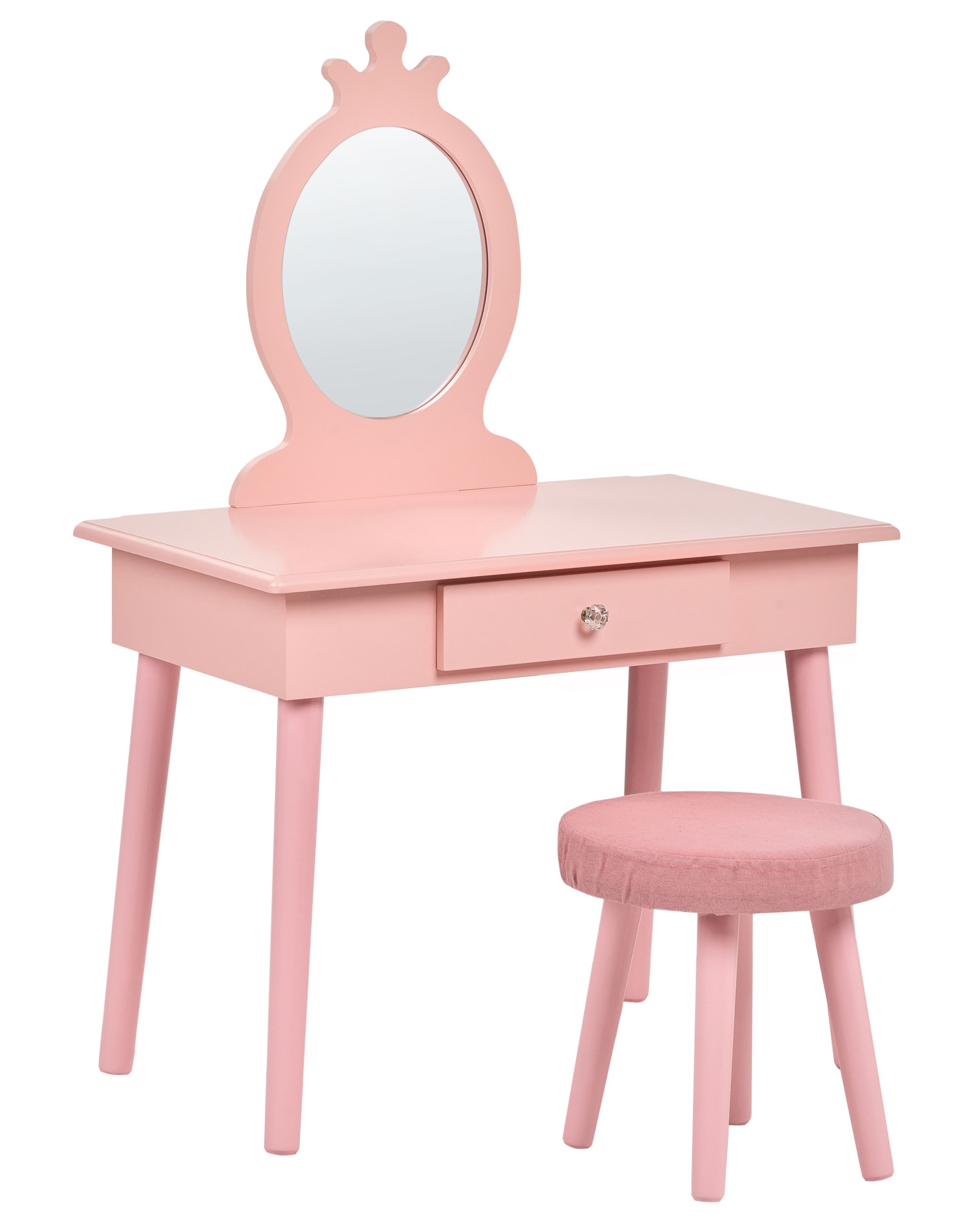 LYNFORD Kids Vanity Table with Stool - Pink - Gemini Interiors