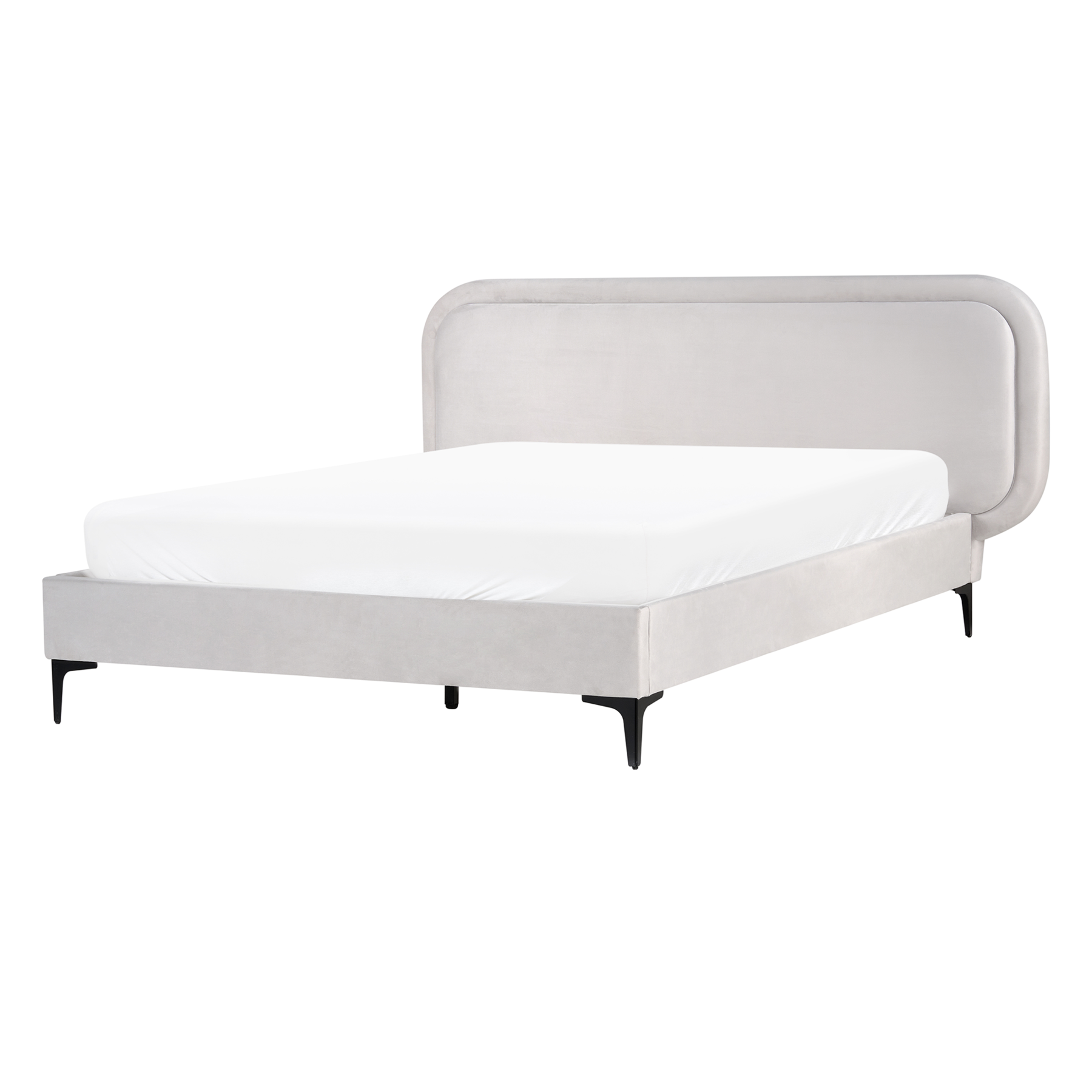 SUZZA Double Velvet Bedframe - Light Grey - Gemini Interiors