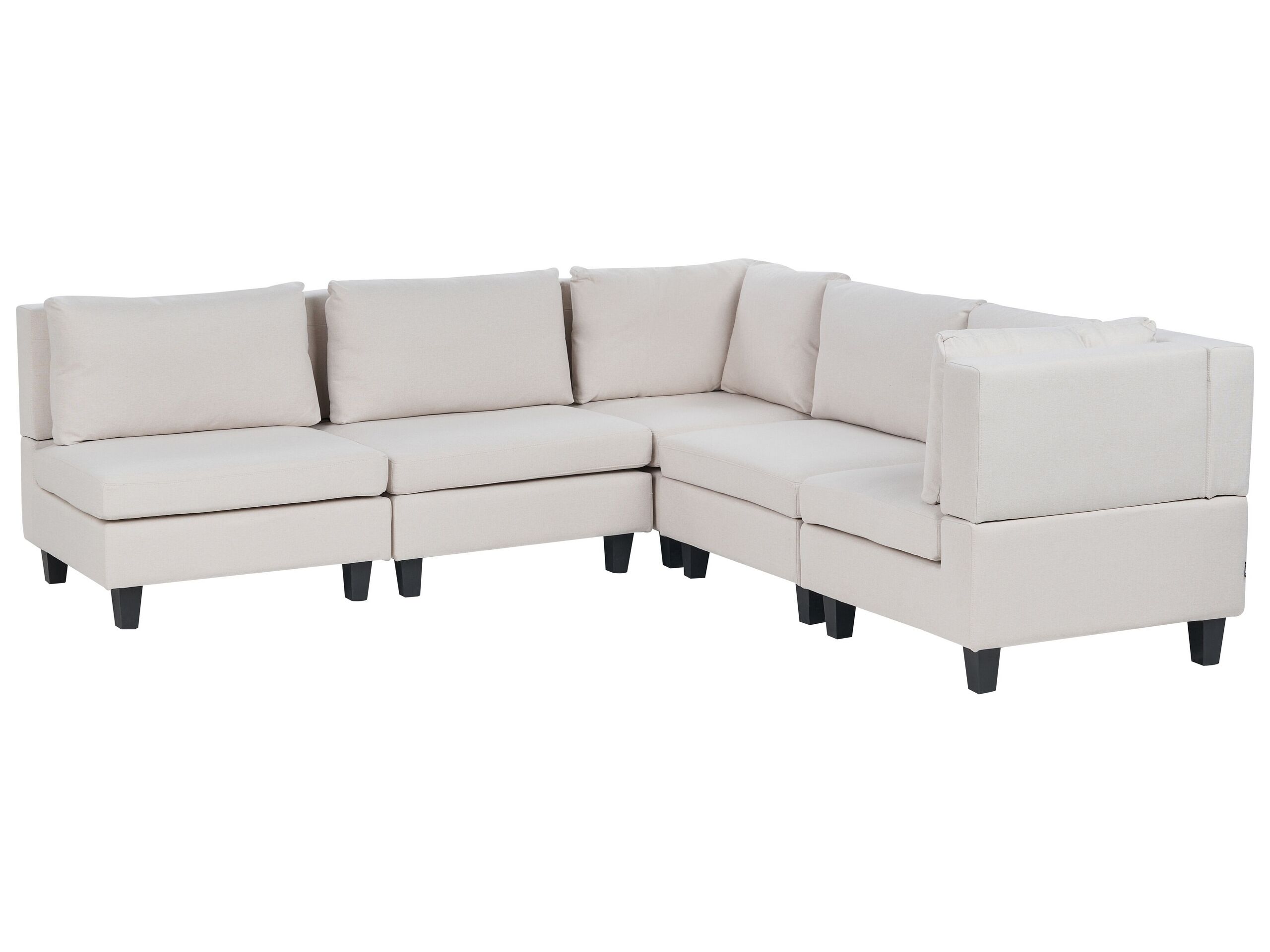 5 Seater Left Hand Modular Fabric Corner Sofa Light Beige UNSTAD - Gemini Interiors