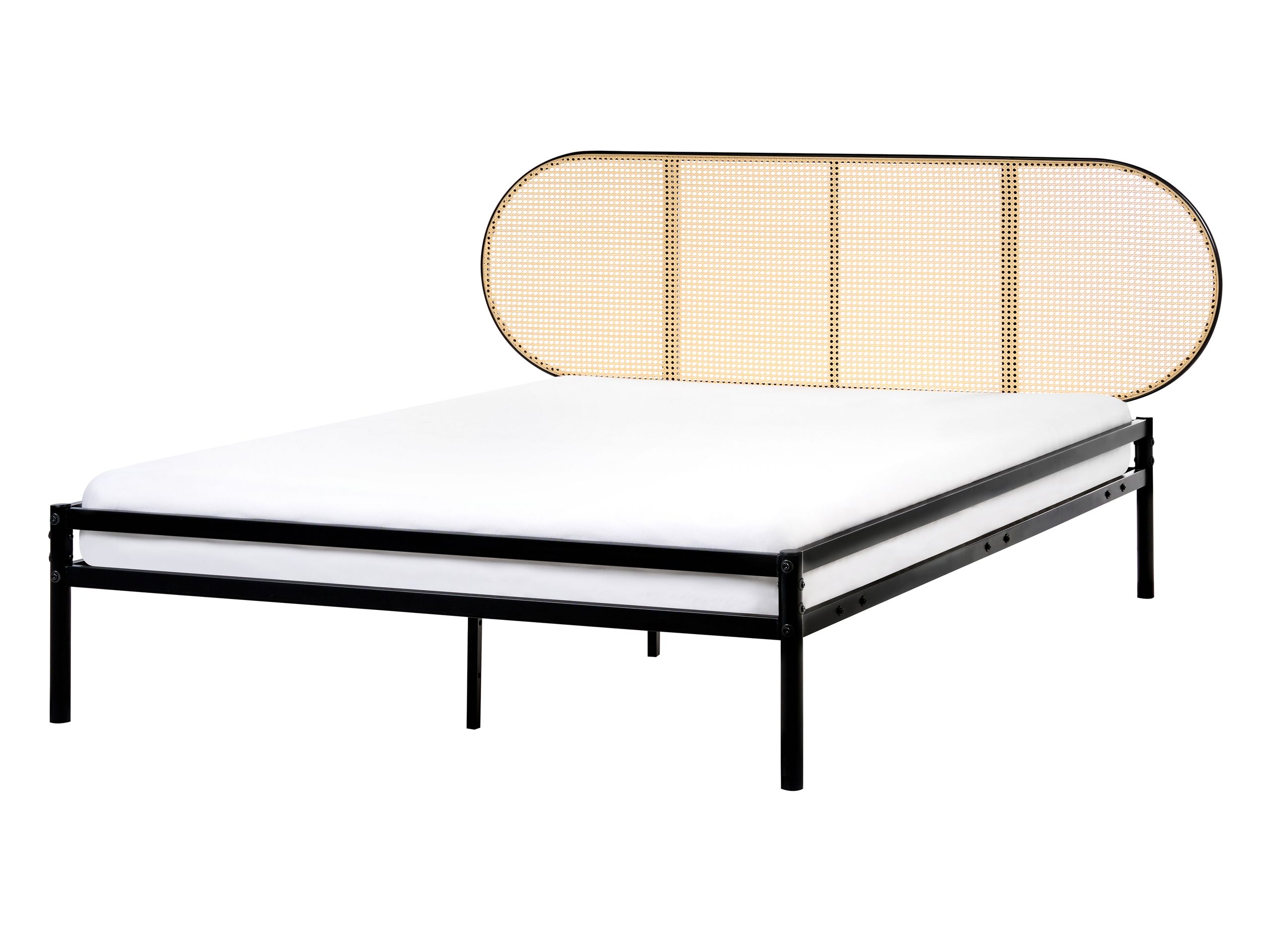 BEPOULIN Bed PE Rattan 140 x 200 cm (EU Double) Black - Gemini Interiors
