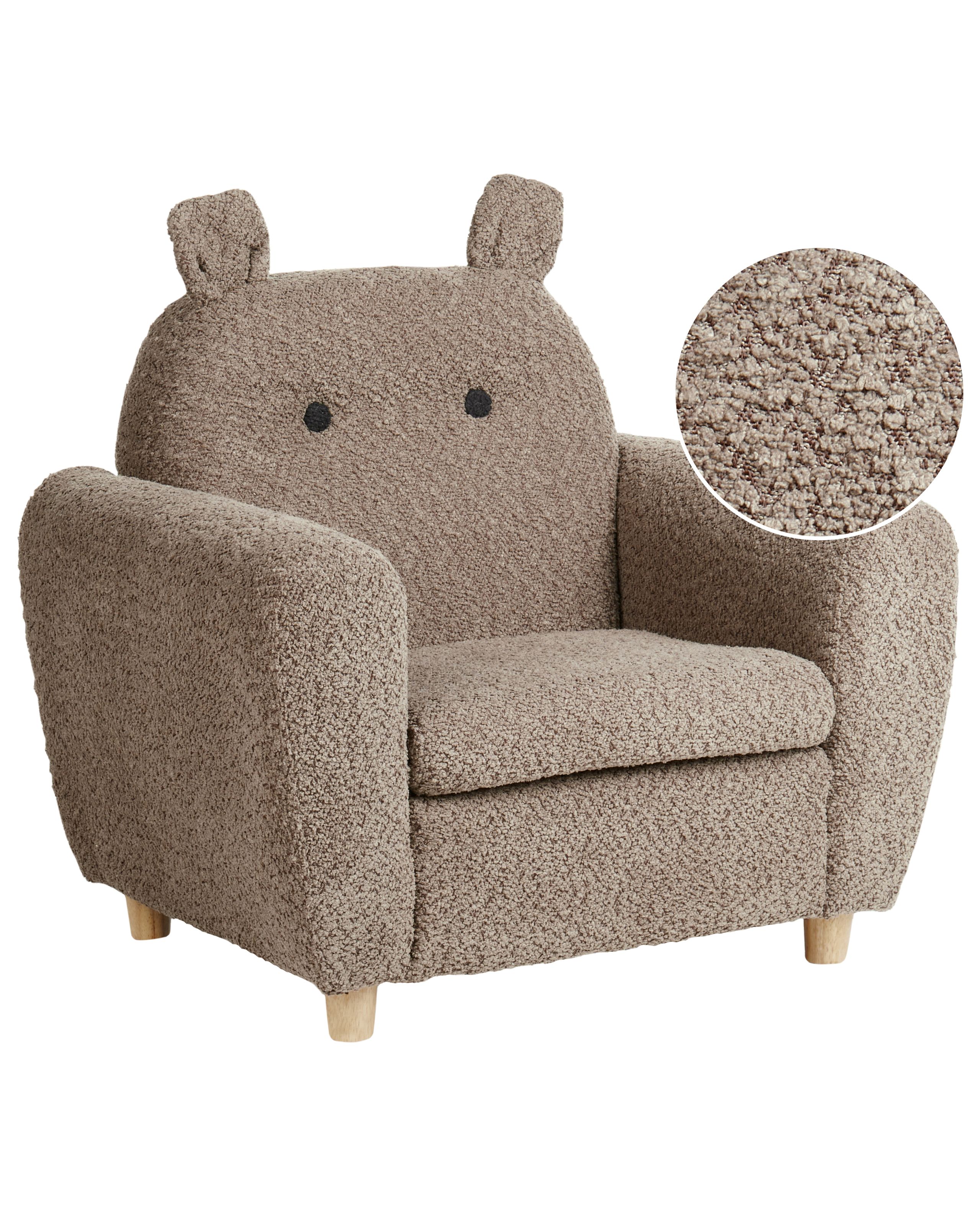 Boucle Kids Armchair Brown MARIBO - Gemini Interiors