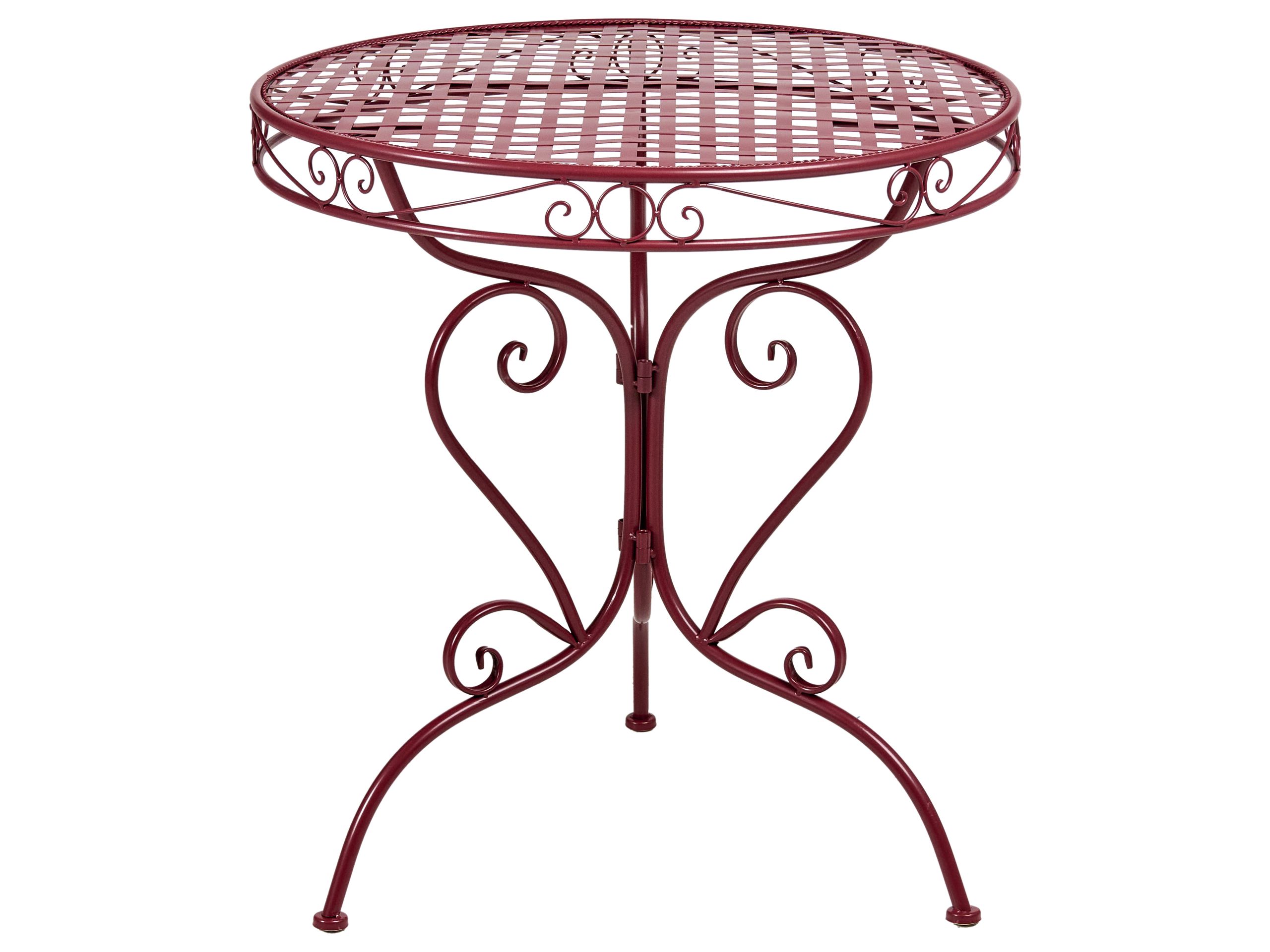 VEYRO Metal Bistro Table - Red - Gemini Interiors