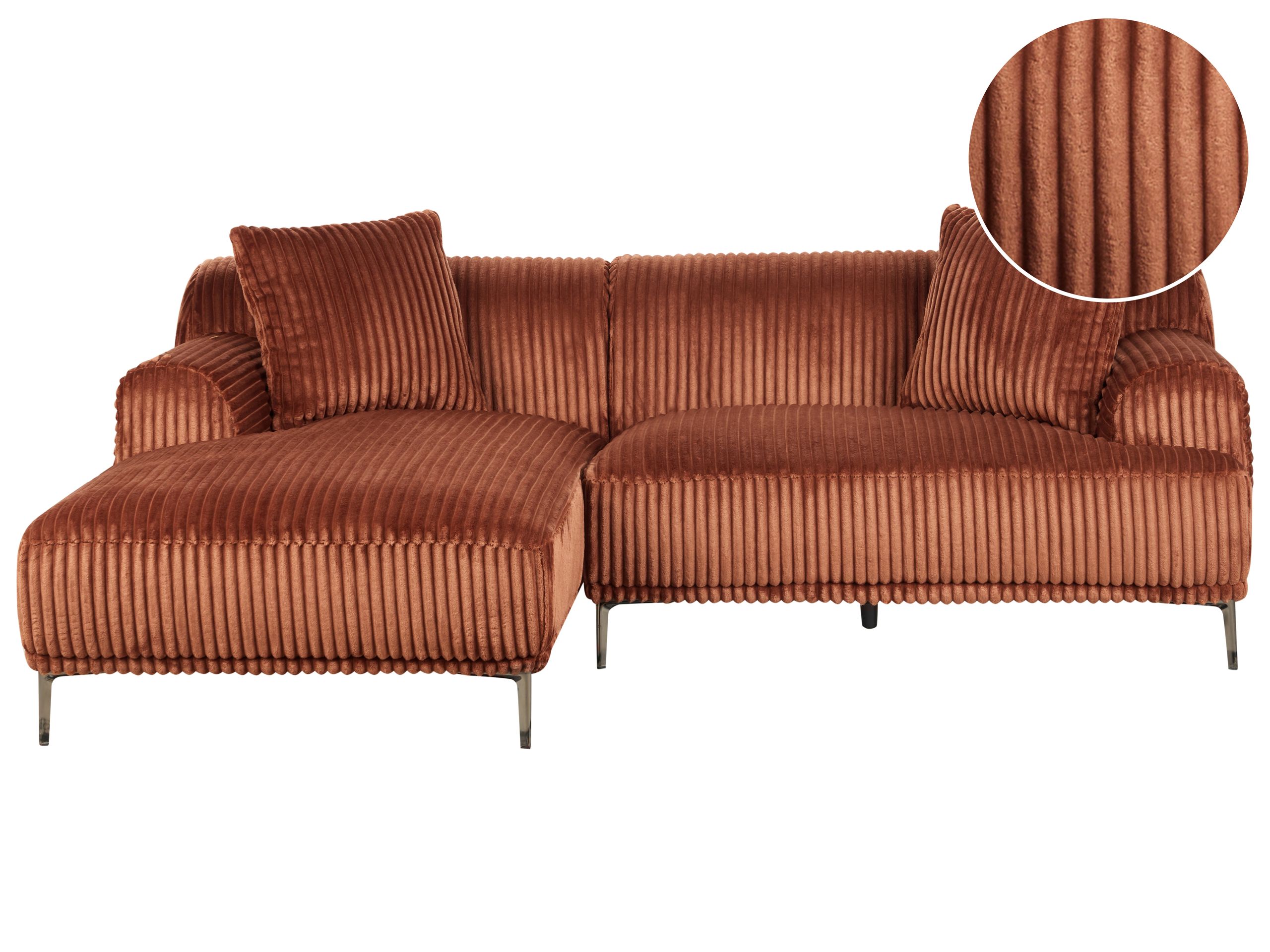Corner Sofa - SUENTM Right Hand Facing Jumbo Cord Brown - Gemini Interiors