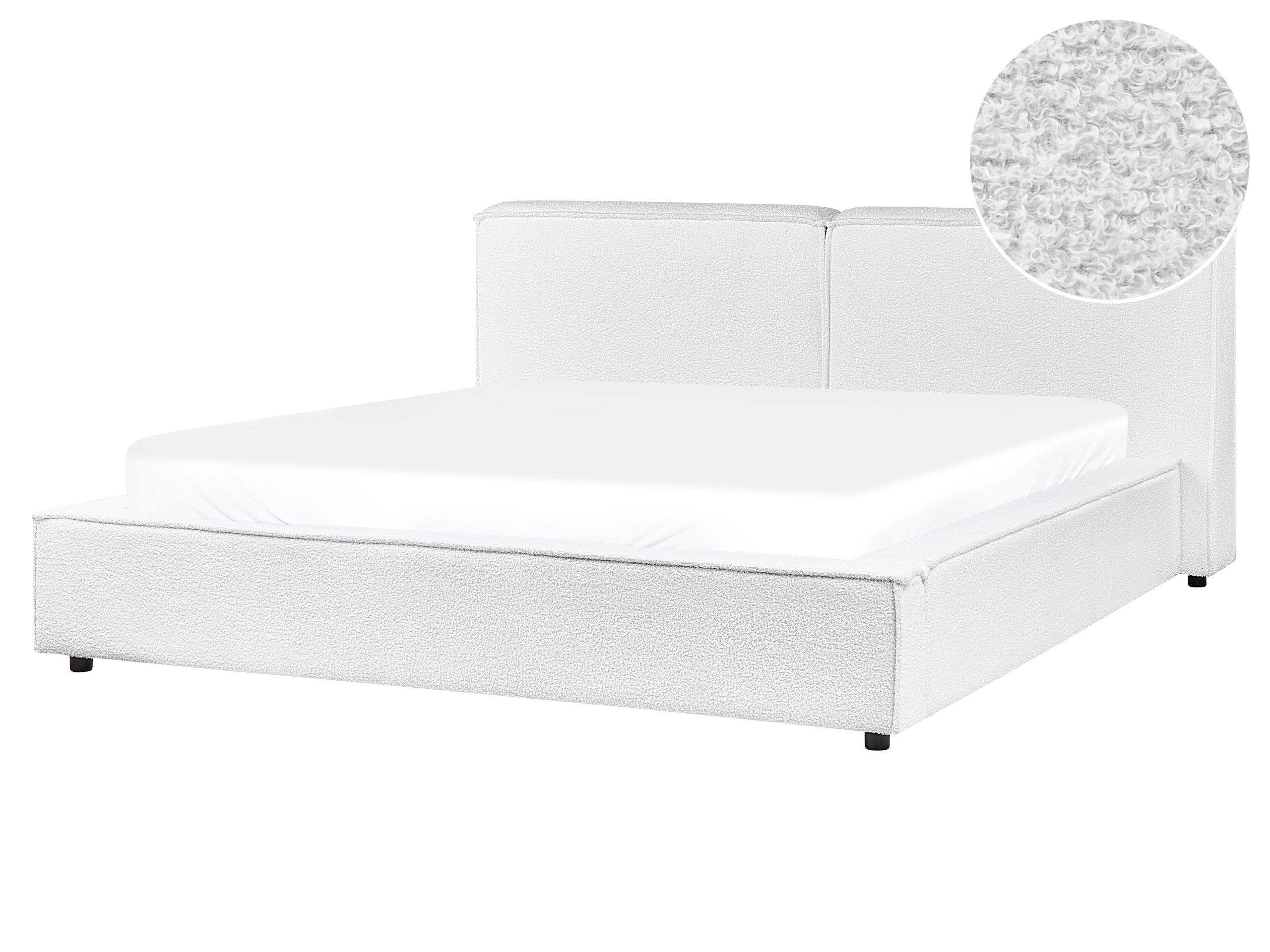 LINARSD Waterbed Boucle 160 x 200 cm (EU King Size) White - Gemini Interiors