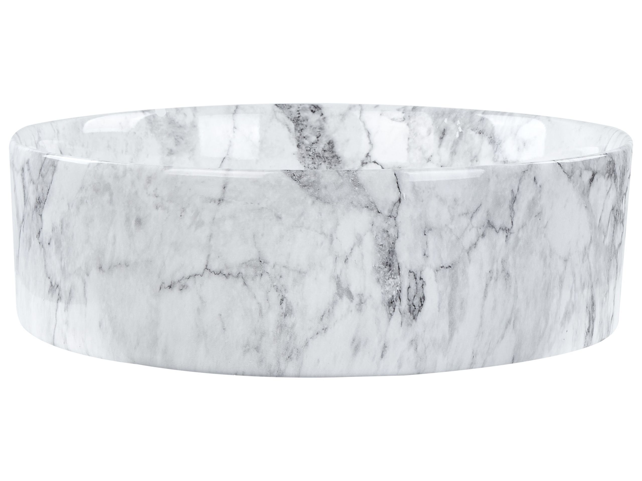 Ceramic Countertop Basin Diameter 400 mm Marble Effect MANIS - Gemini Interiors