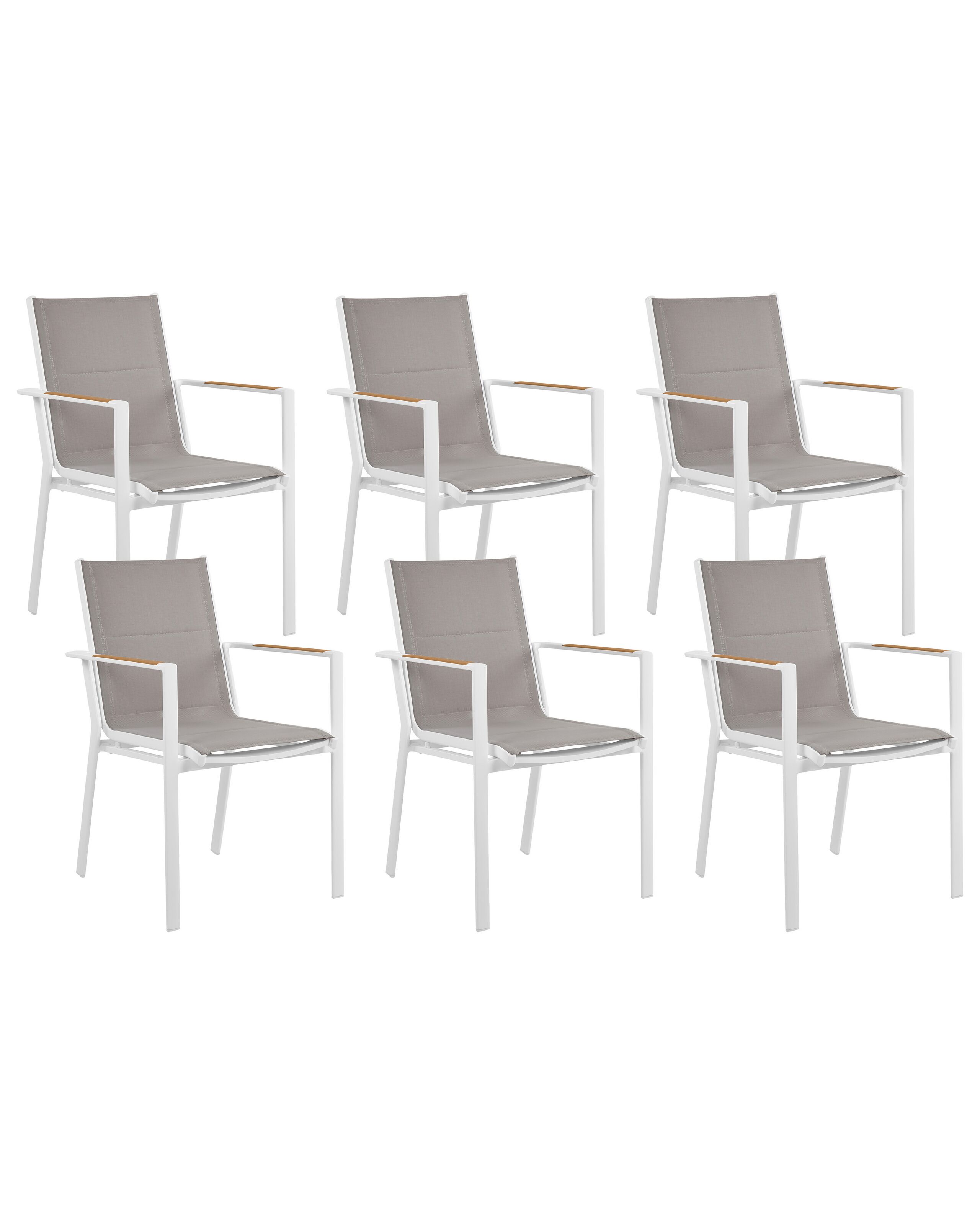 Set of 6 Garden Chairs BUSSETO Metal Grey - Gemini Interiors