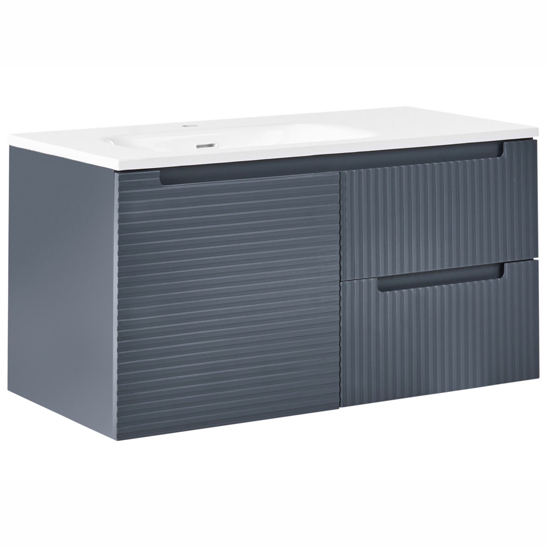 JOLSTEN Wall Mounted Bathroom Vanity with Basin - Grey - Gemini Interiors