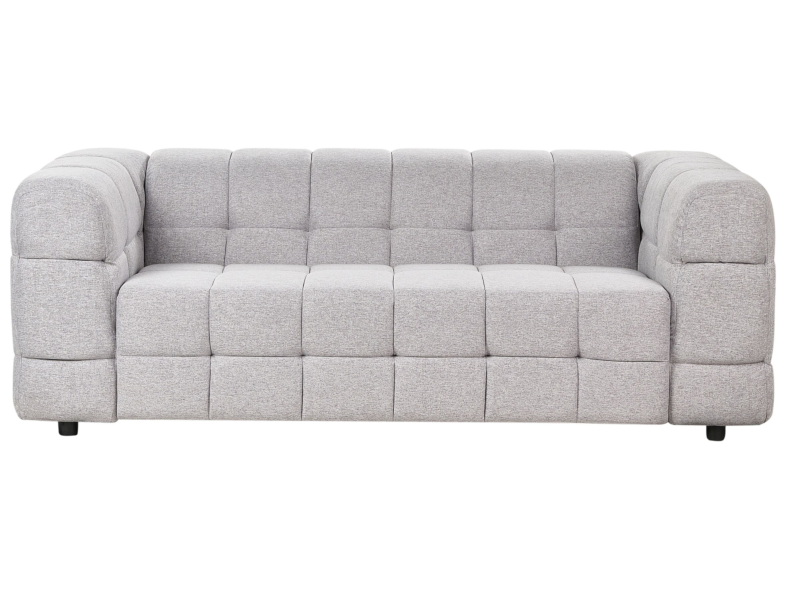 MOVIS Fabric 3 Seater Sofa - Light Grey - Gemini Interiors