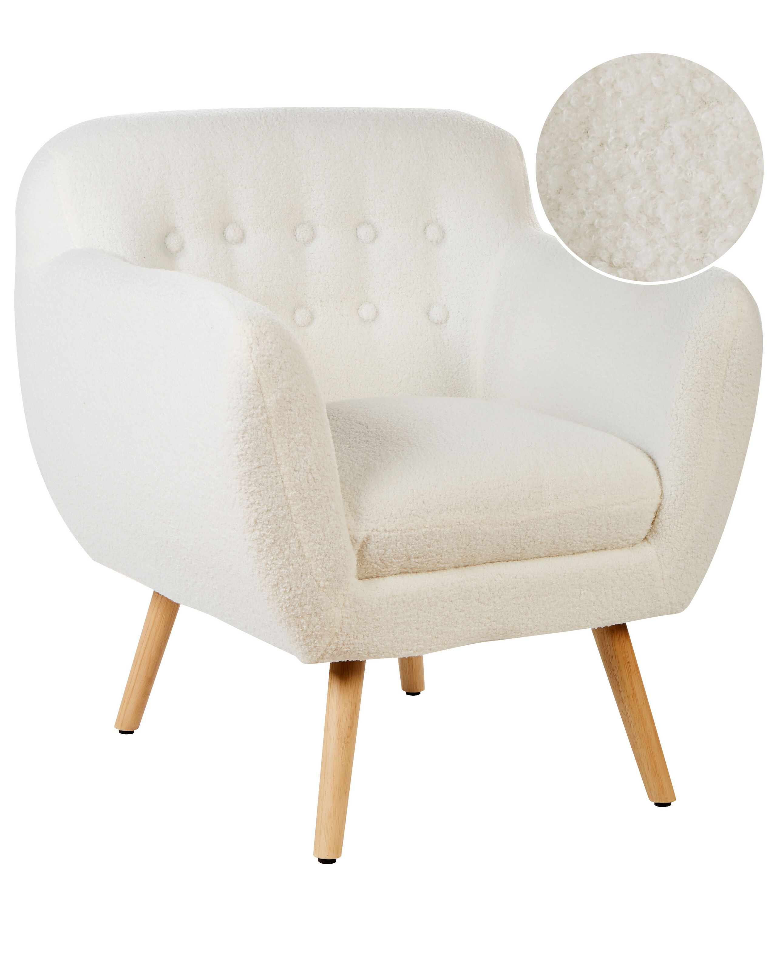 Armchair MELBY Boucle White - Gemini Interiors