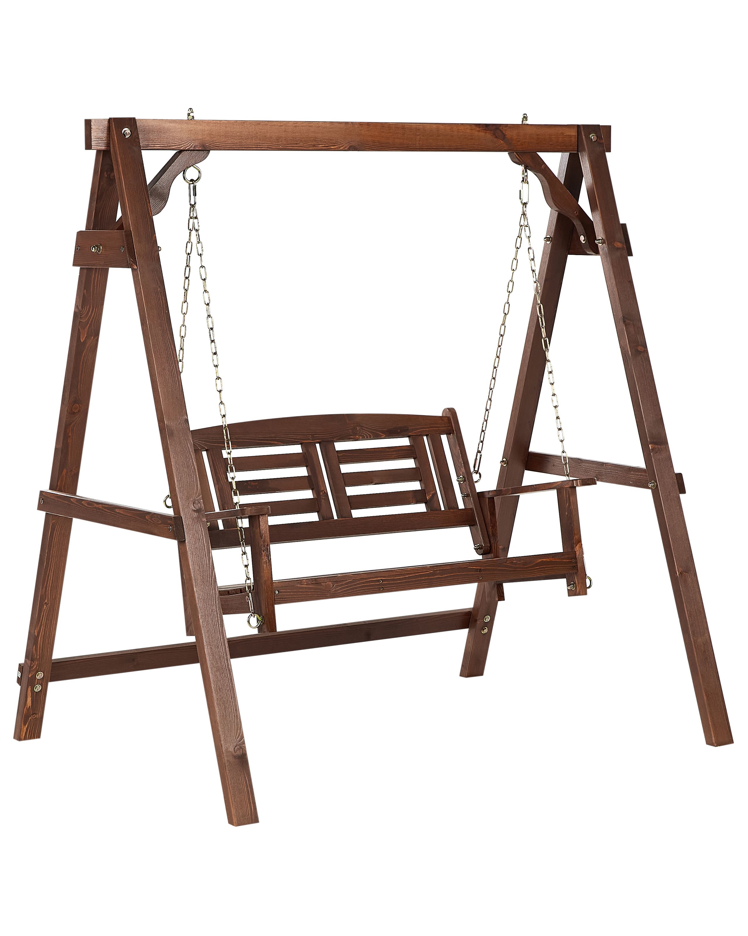 Patio Swing NERITO Wood Dark Brown - Gemini Interiors