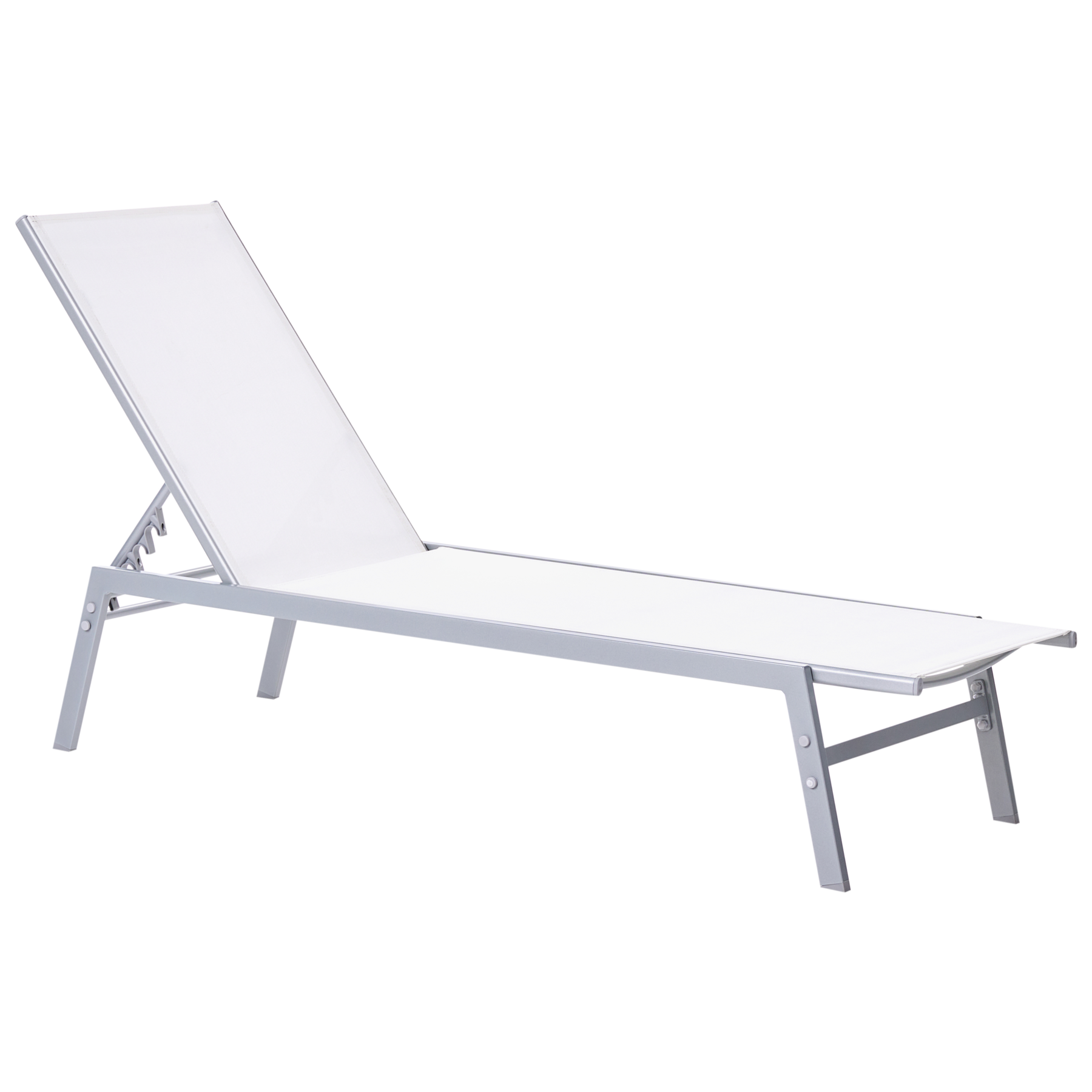 CHORBURY Reclining Metal Garden Sun Lounger - White - Gemini Interiors