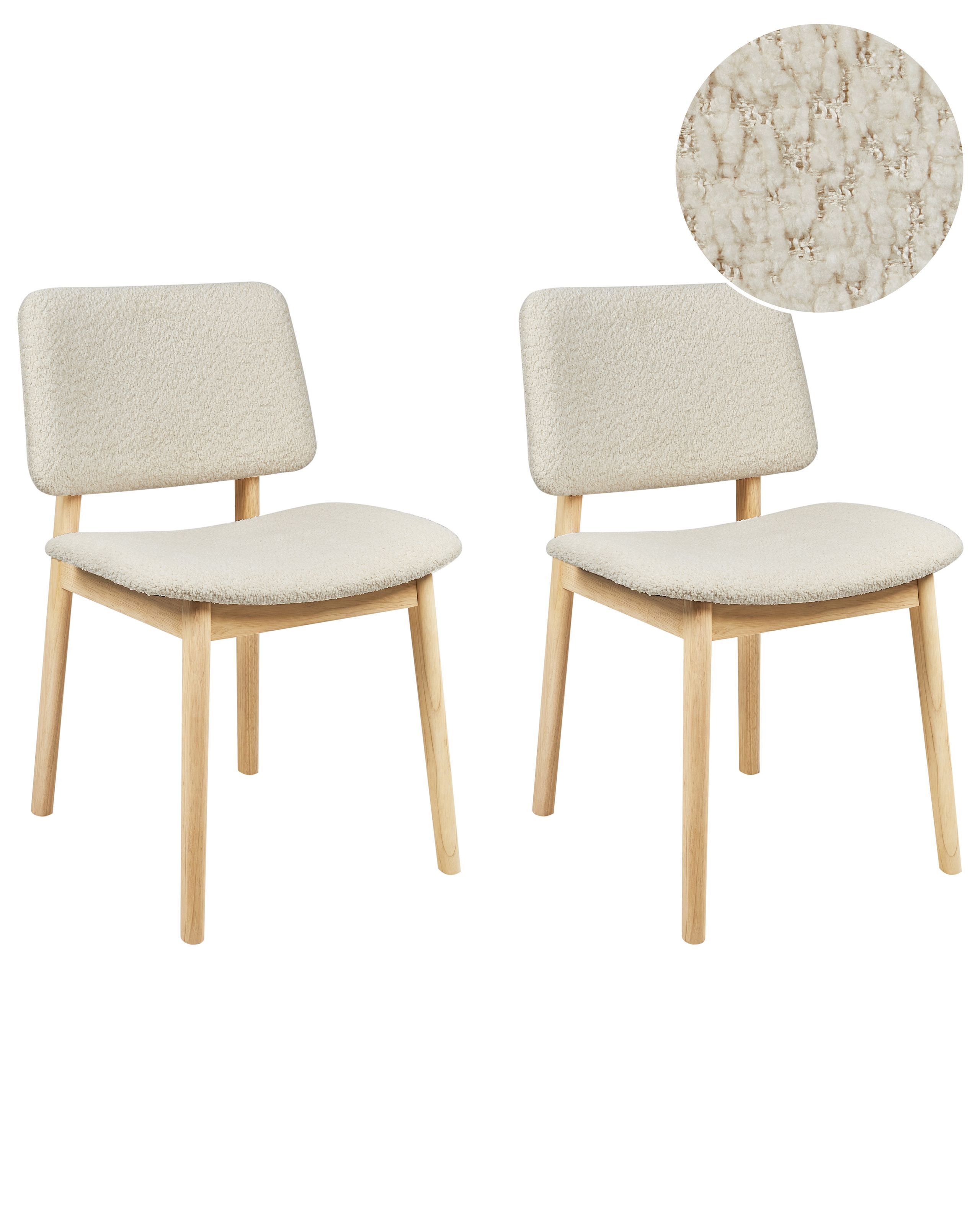 Set of 2 Dining Chairs BLANE Wood Off-White - Gemini Interiors