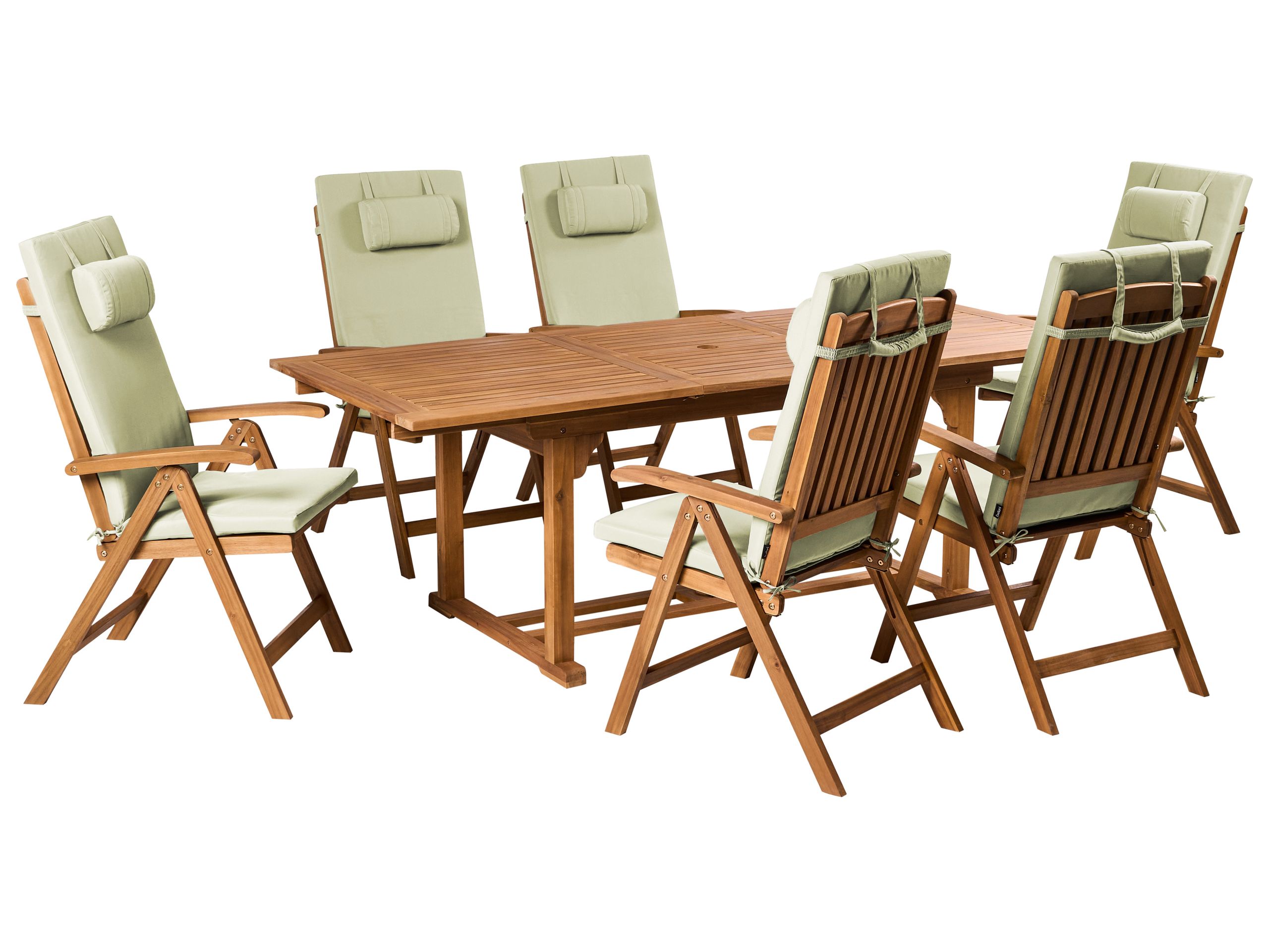 BREEZ 6 Seater Garden Dining Set - Green - Gemini Interiors