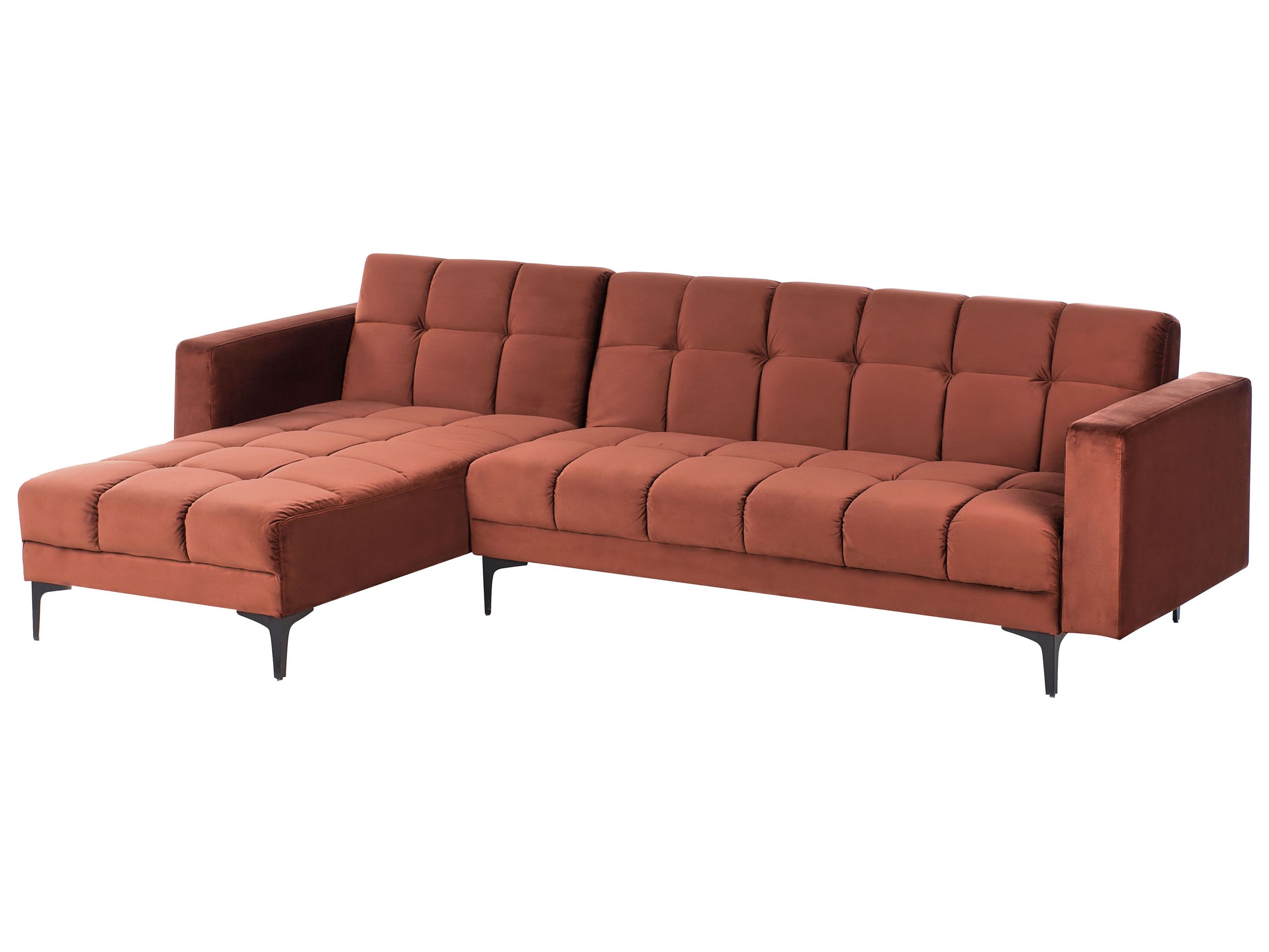 Corner Sofabed - ALNSE Right Hand Facing Velvet Red - Gemini Interiors