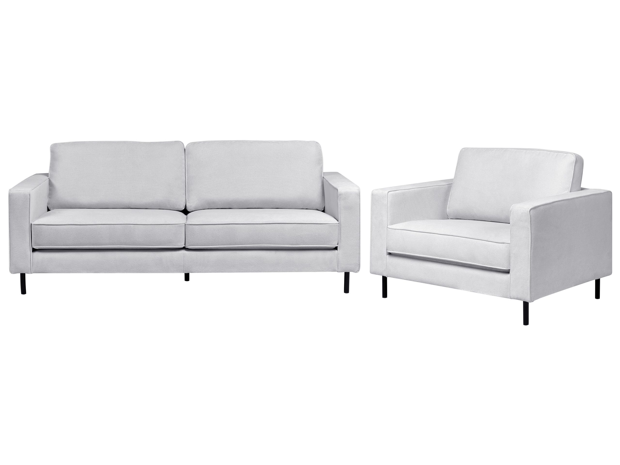 CLOVENDEN Fabric 3 Seater and Armchair Sofa Set - Grey - Gemini Interiors