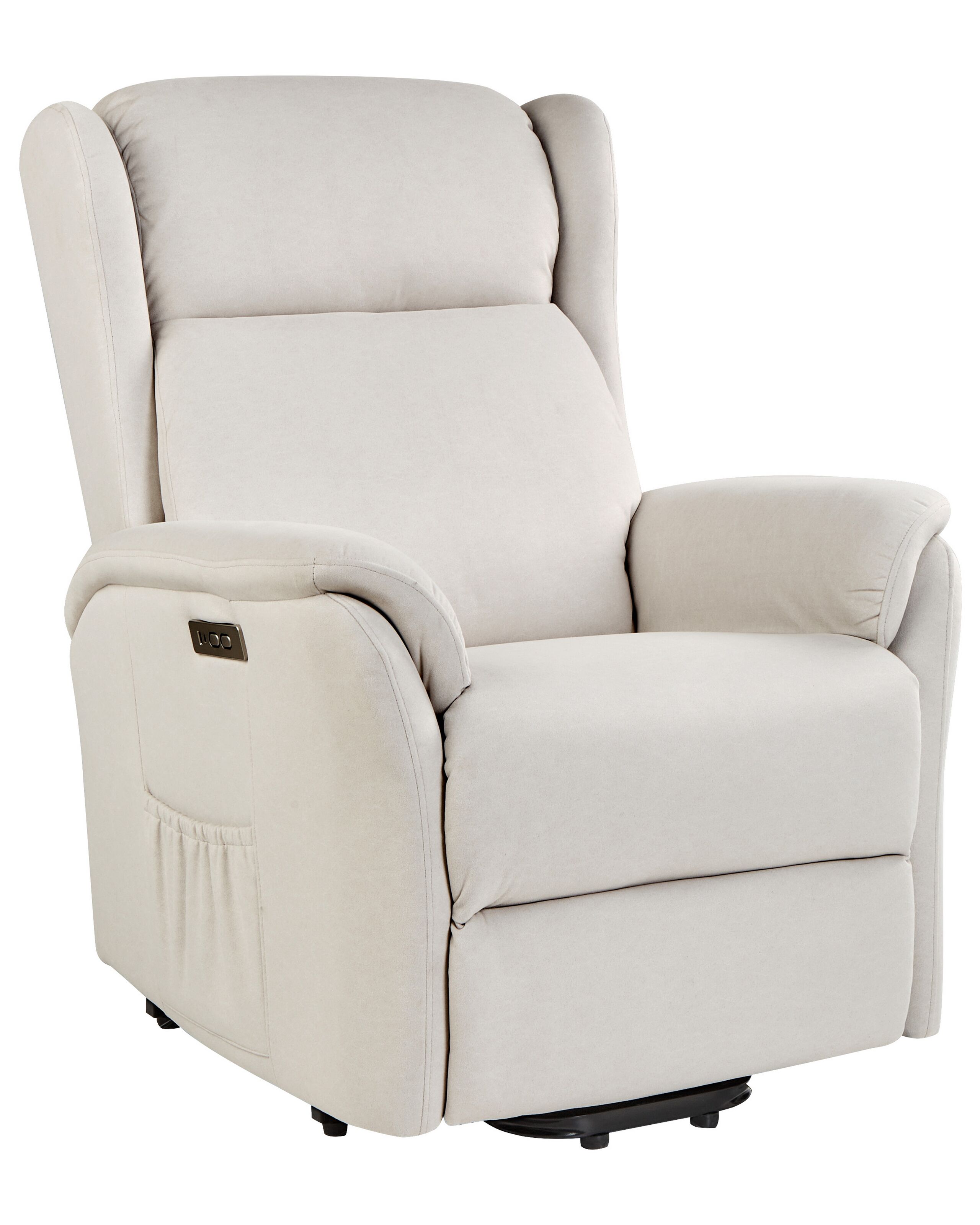 Electric Recliner Chair ELEGY Fabric Cream - Gemini Interiors